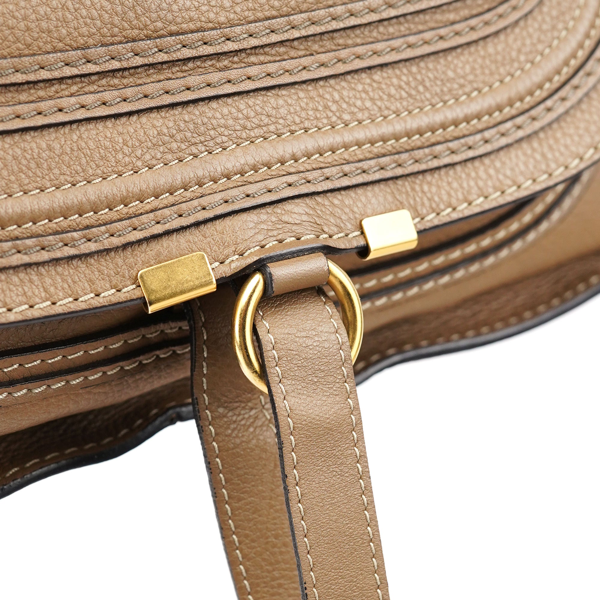 Beige Leather Marcie Handbag