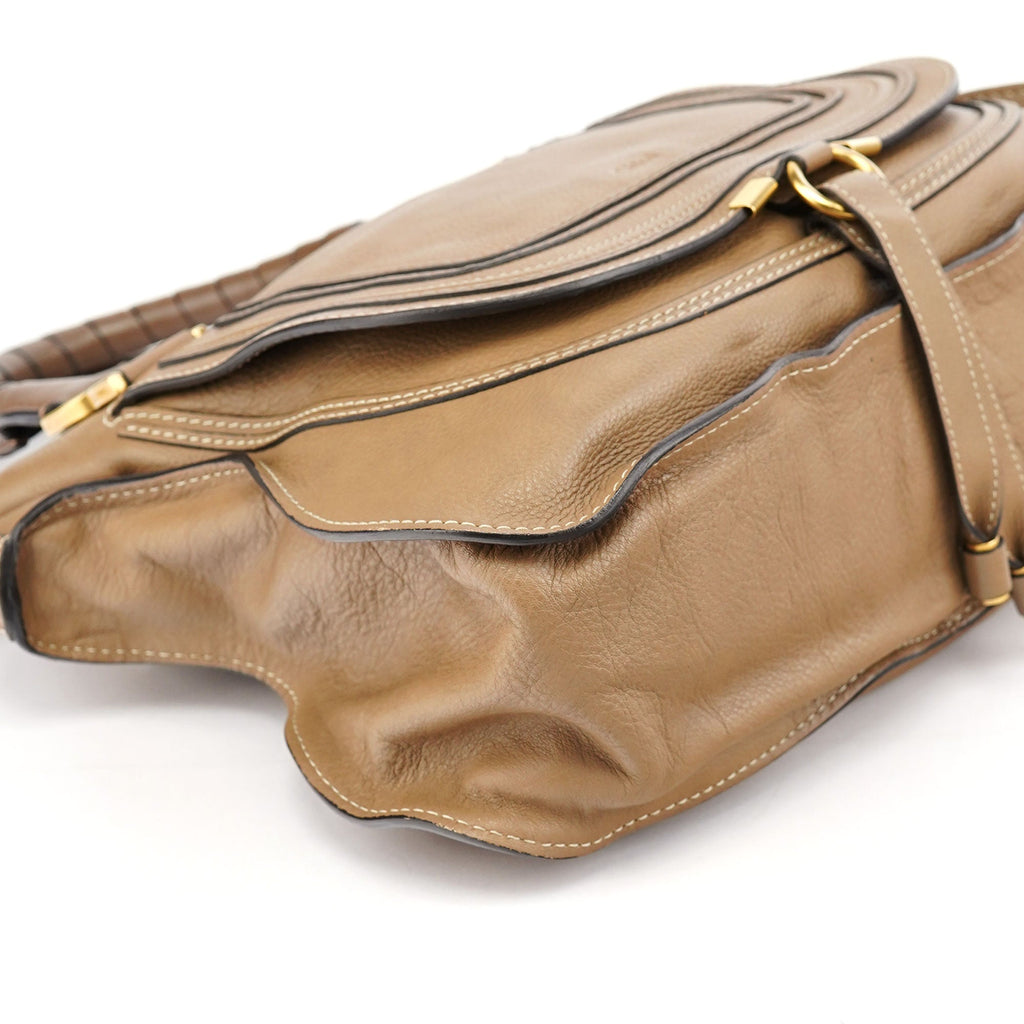 Beige Leather Marcie Handbag