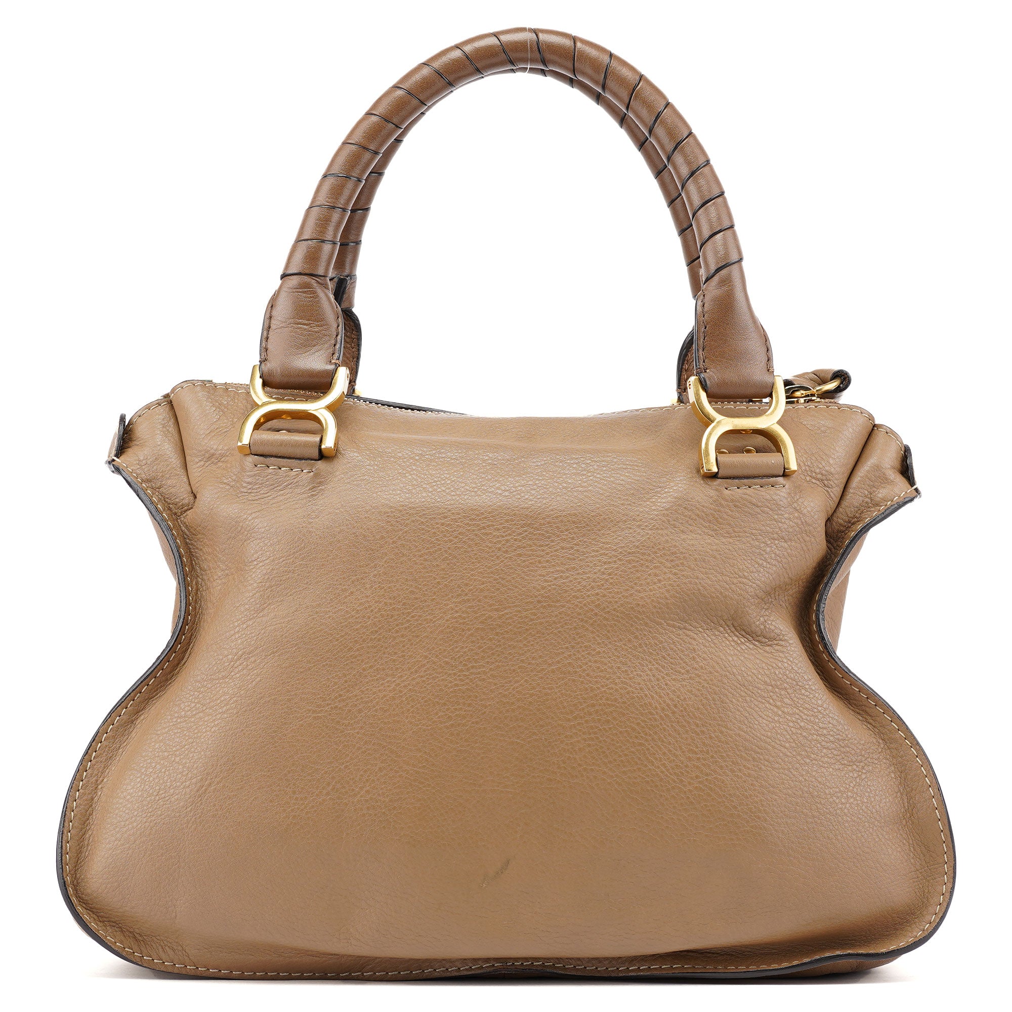 Beige Leather Marcie Handbag