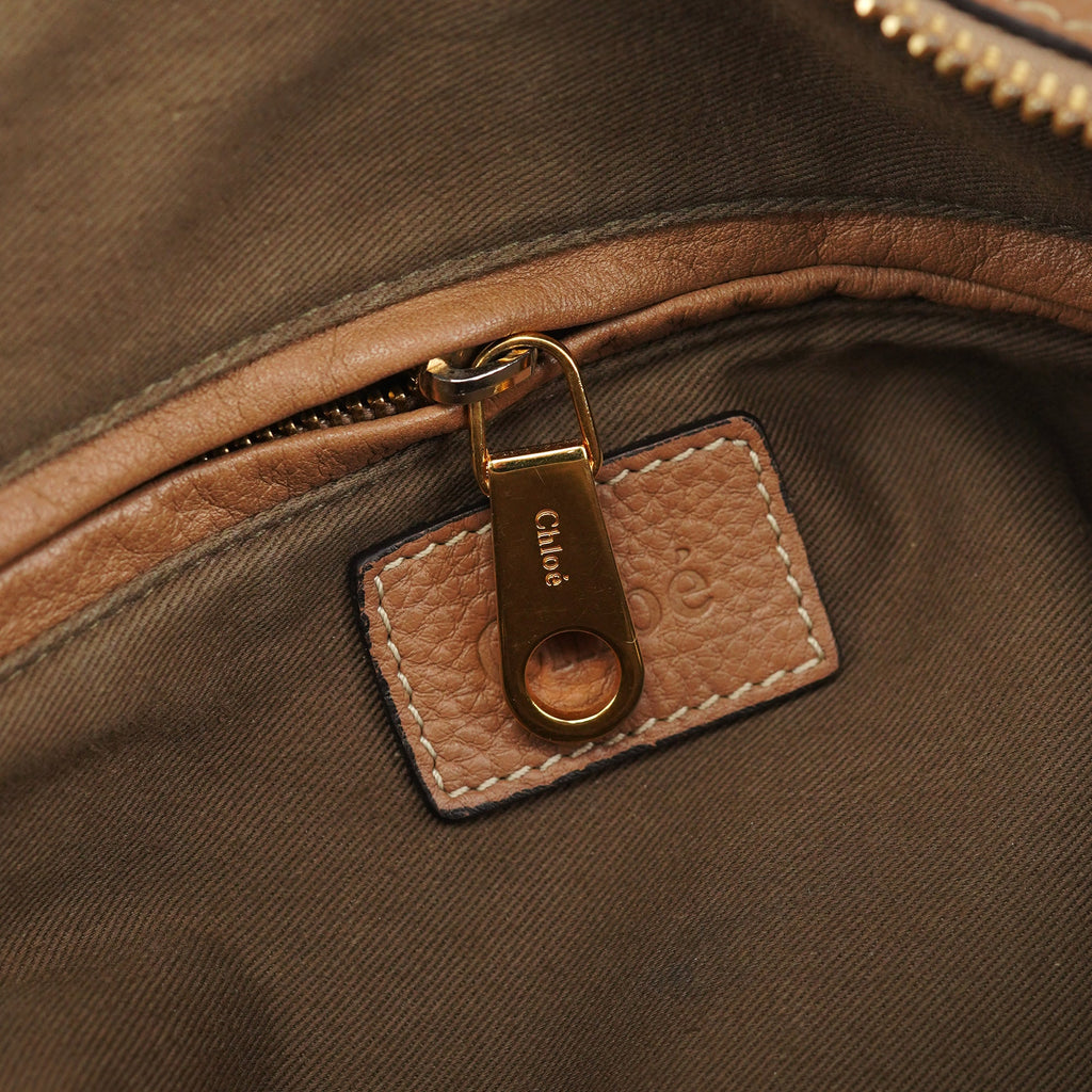 Beige Leather Marcie Shoulder Bag