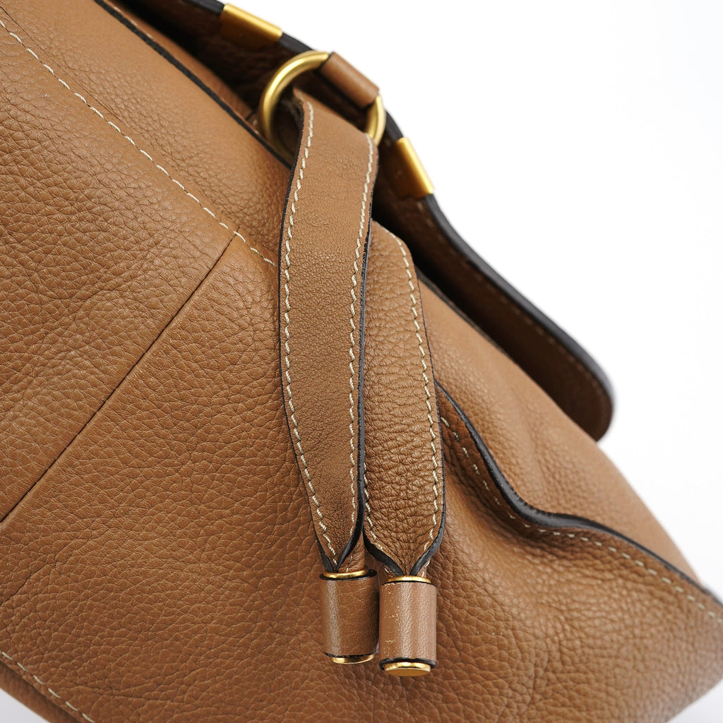 Beige Leather Marcie Shoulder Bag