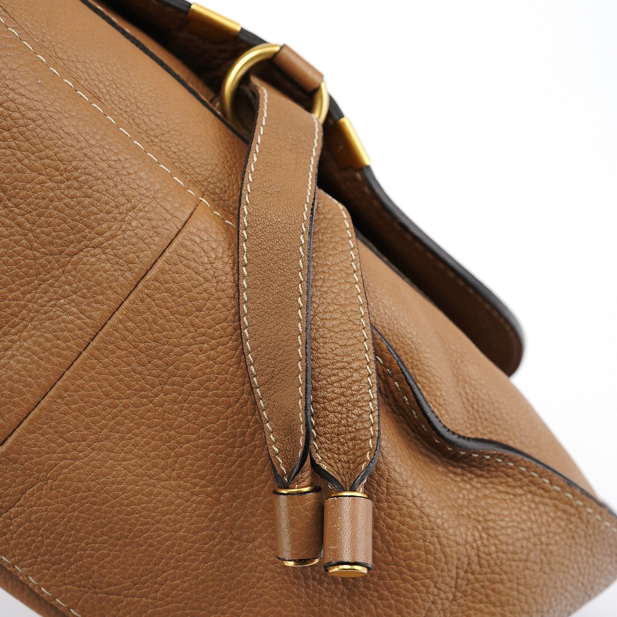 Beige Leather Marcie Shoulder Bag