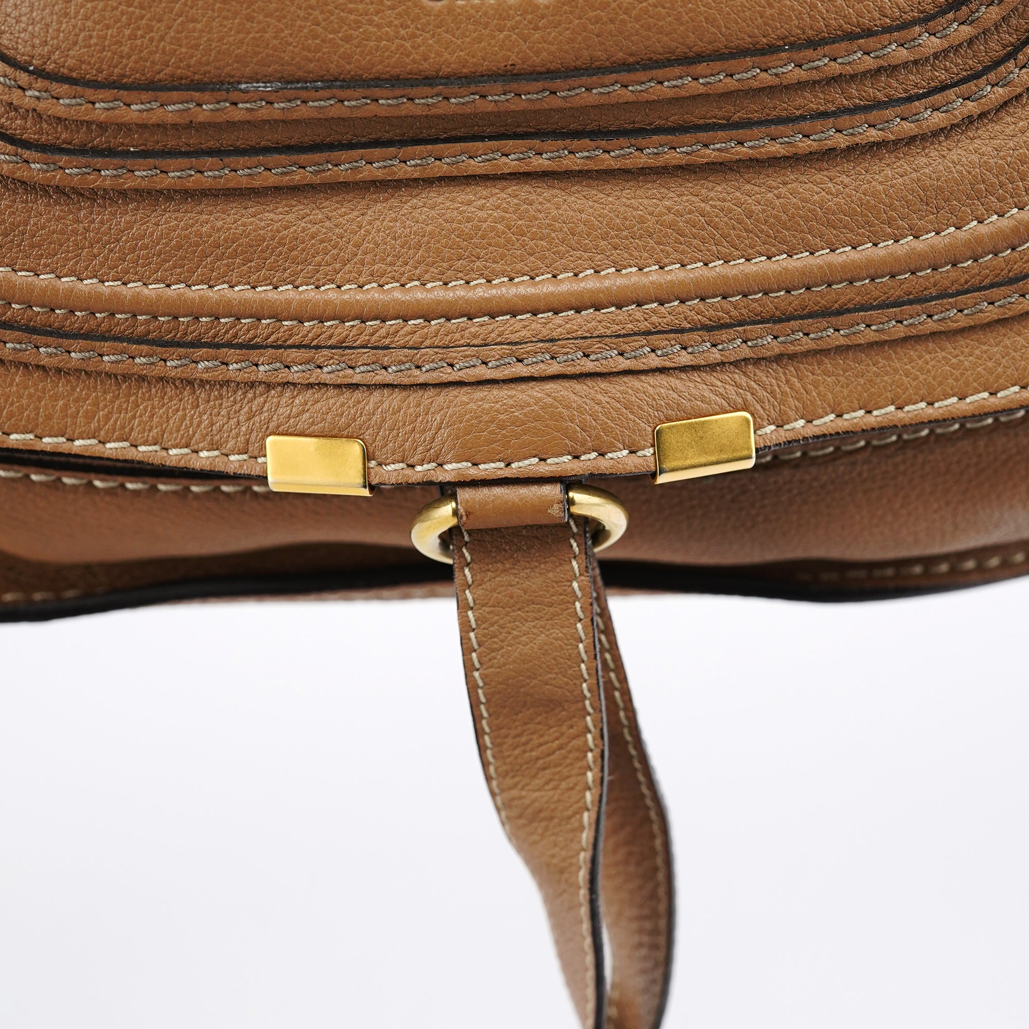 Beige Leather Marcie Shoulder Bag