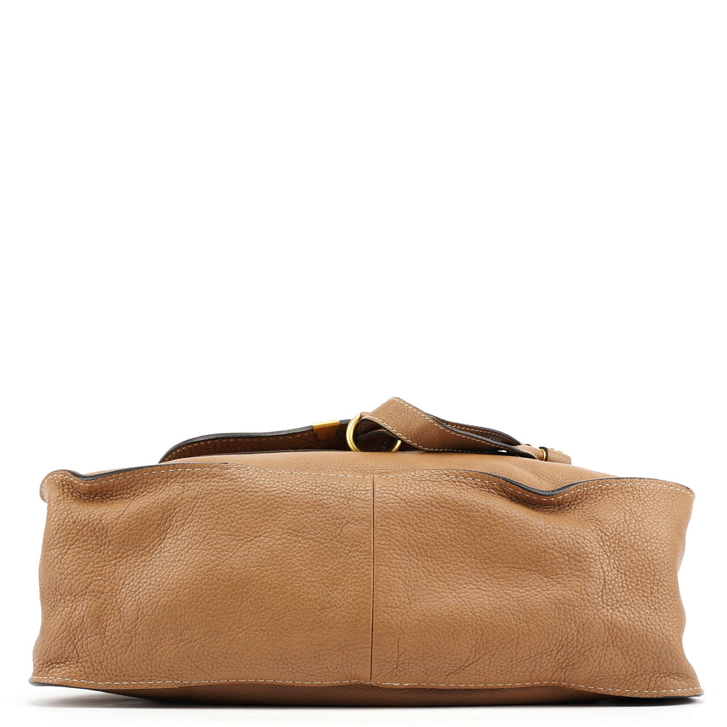 Beige Leather Marcie Shoulder Bag