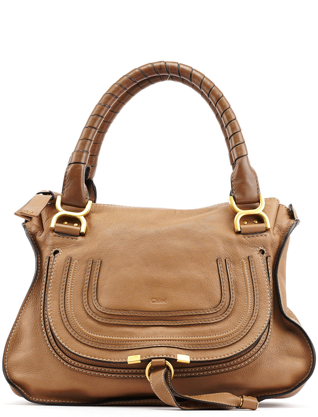 Beige Leather Marcie Shoulder Bag