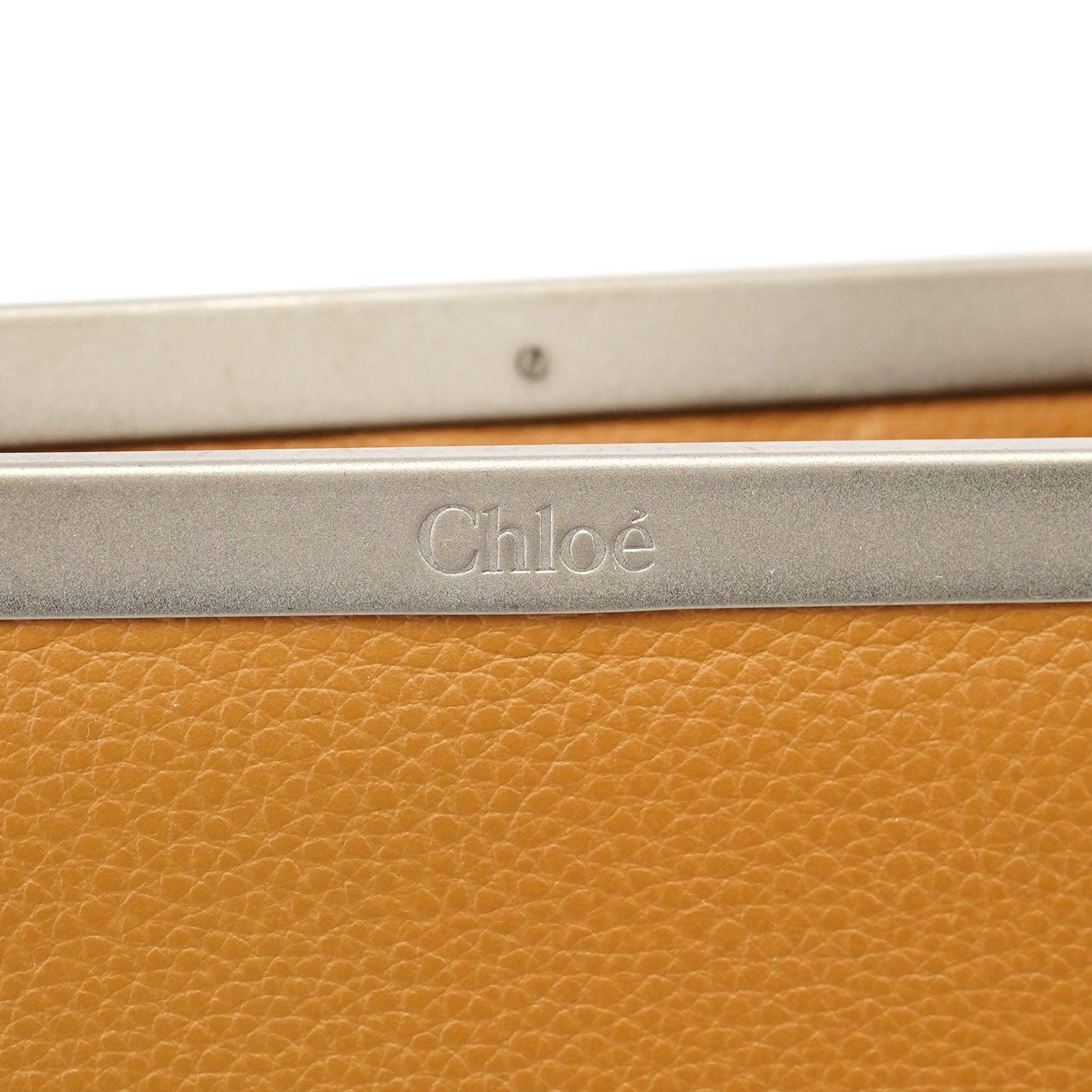 Beige Leather Metal Handle Shoulder Bag