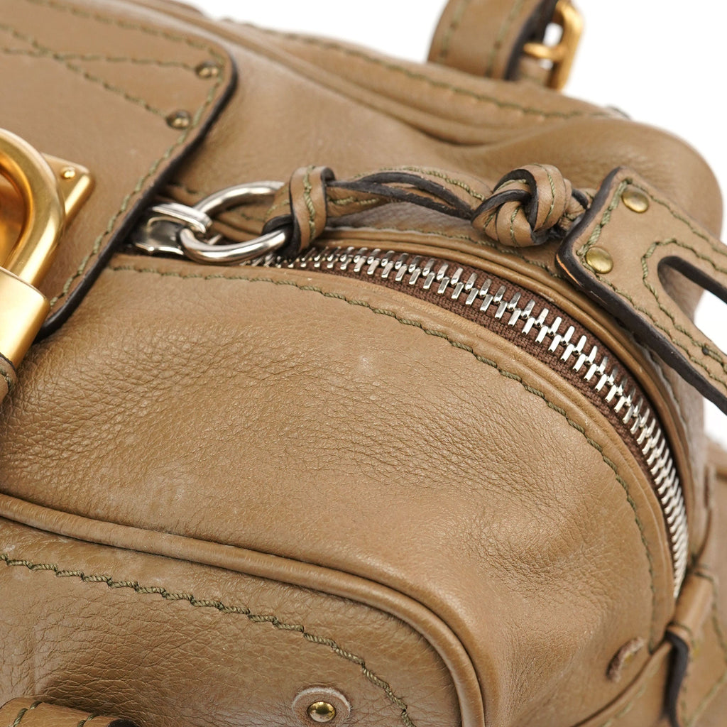 Beige Leather Paddington Shoulder Bag