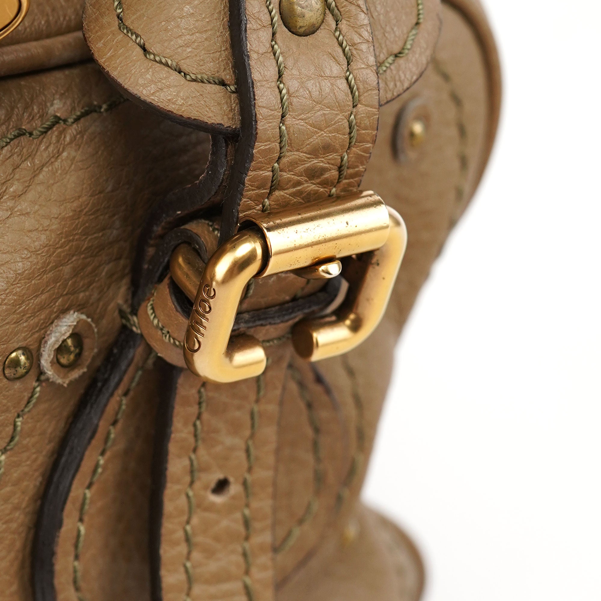 Beige Leather Paddington Shoulder Bag