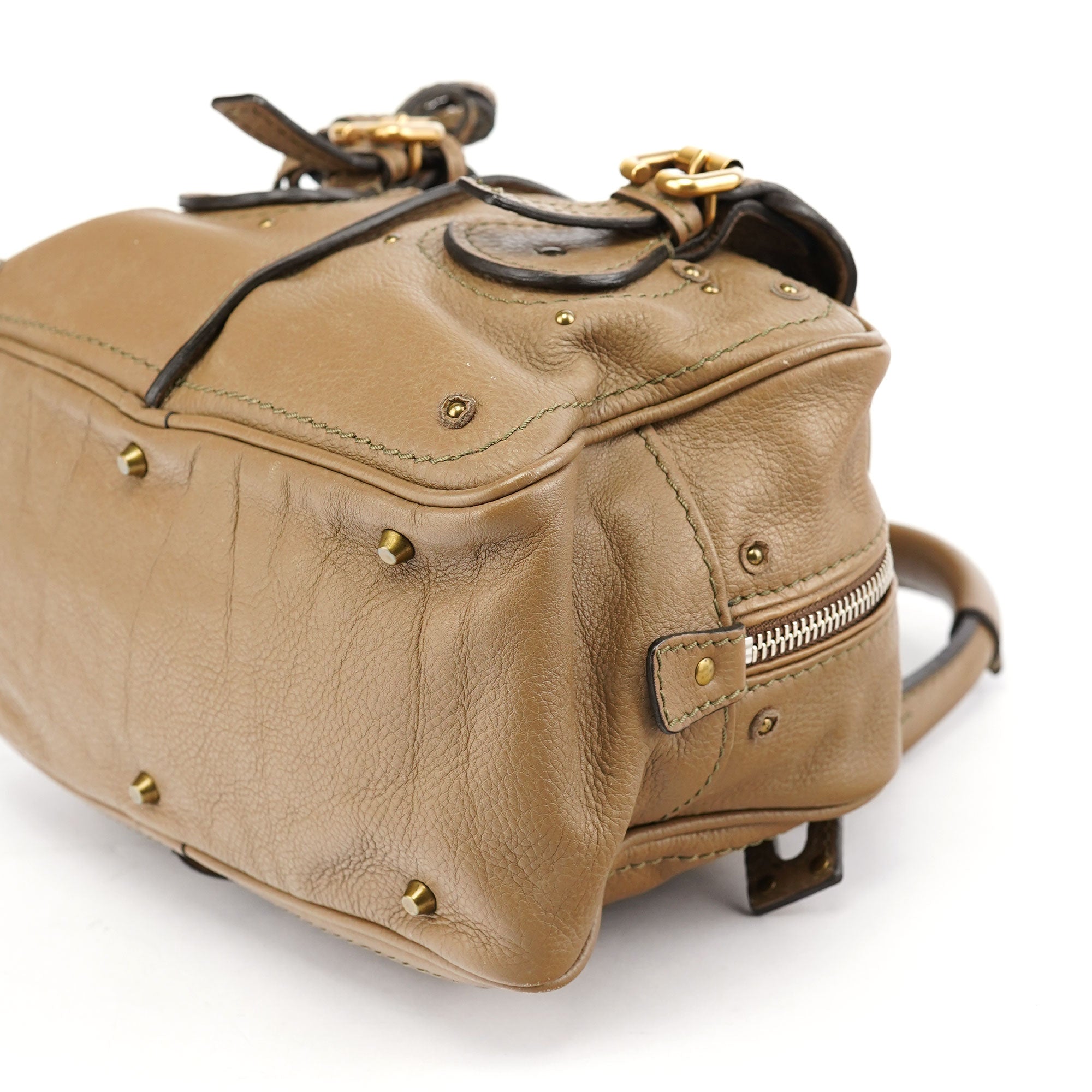 Beige Leather Paddington Shoulder Bag