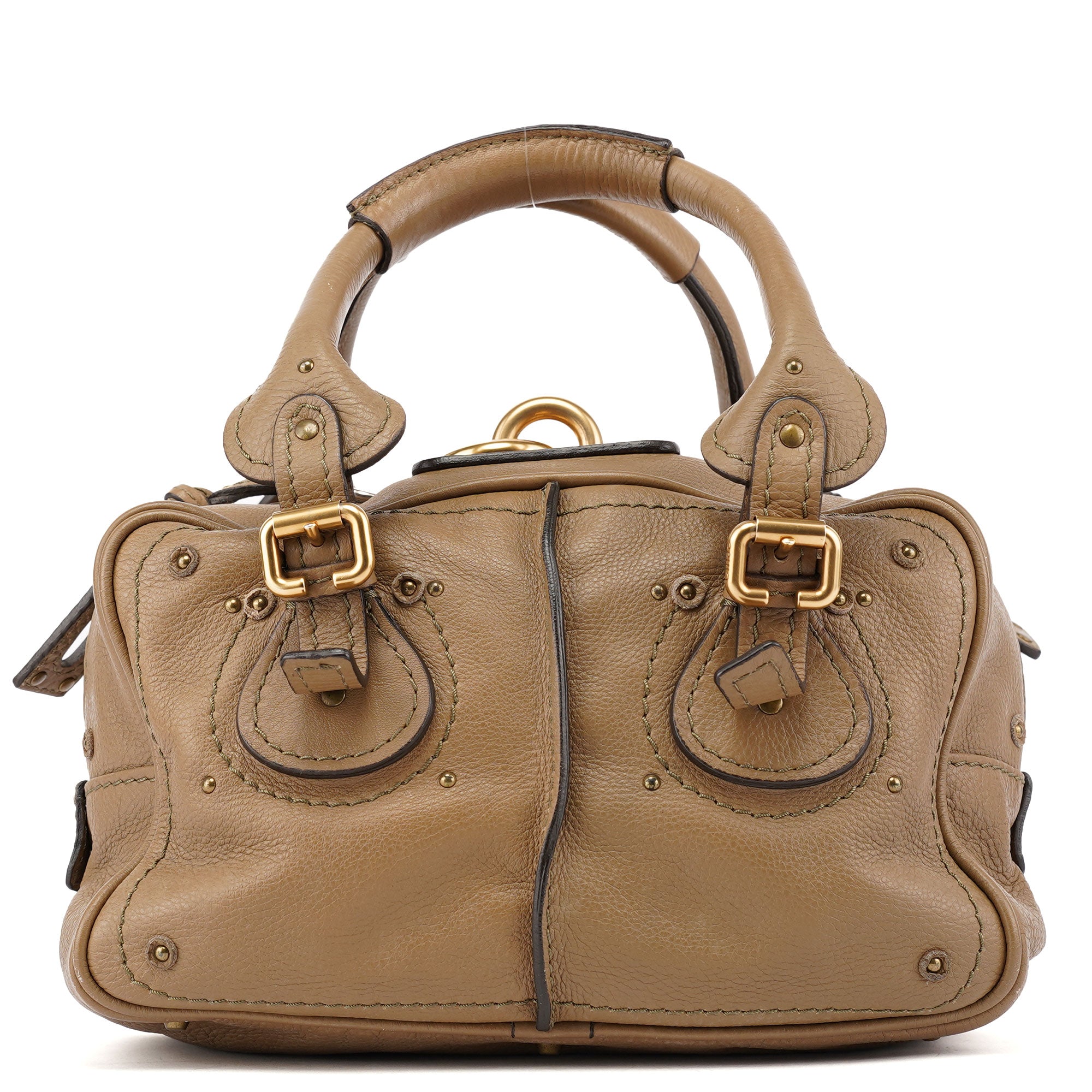 Beige Leather Paddington Shoulder Bag