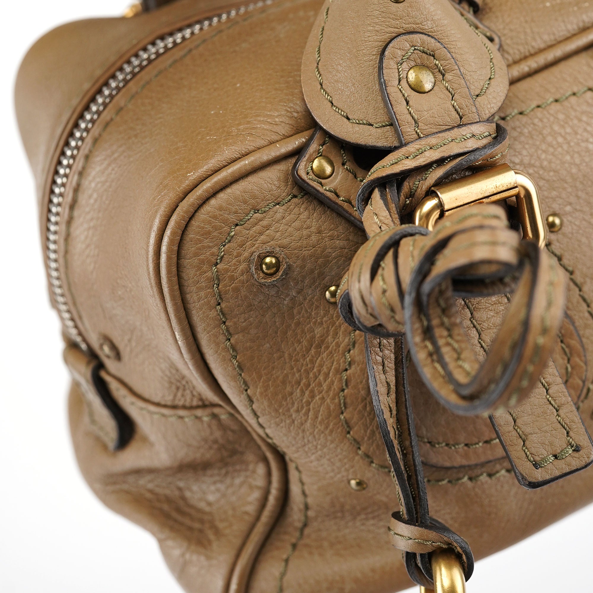 Beige Leather Paddington Shoulder Bag