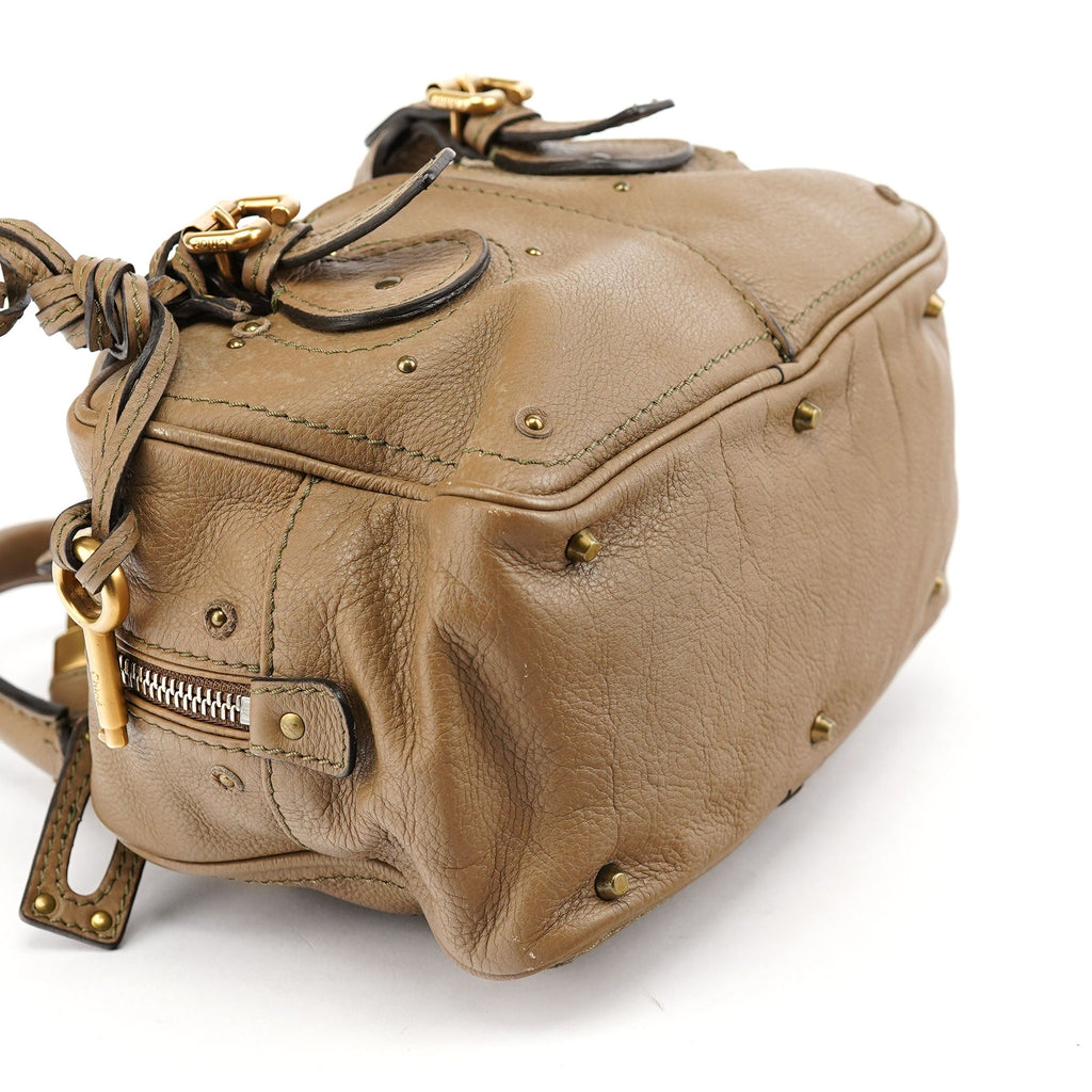 Beige Leather Paddington Shoulder Bag