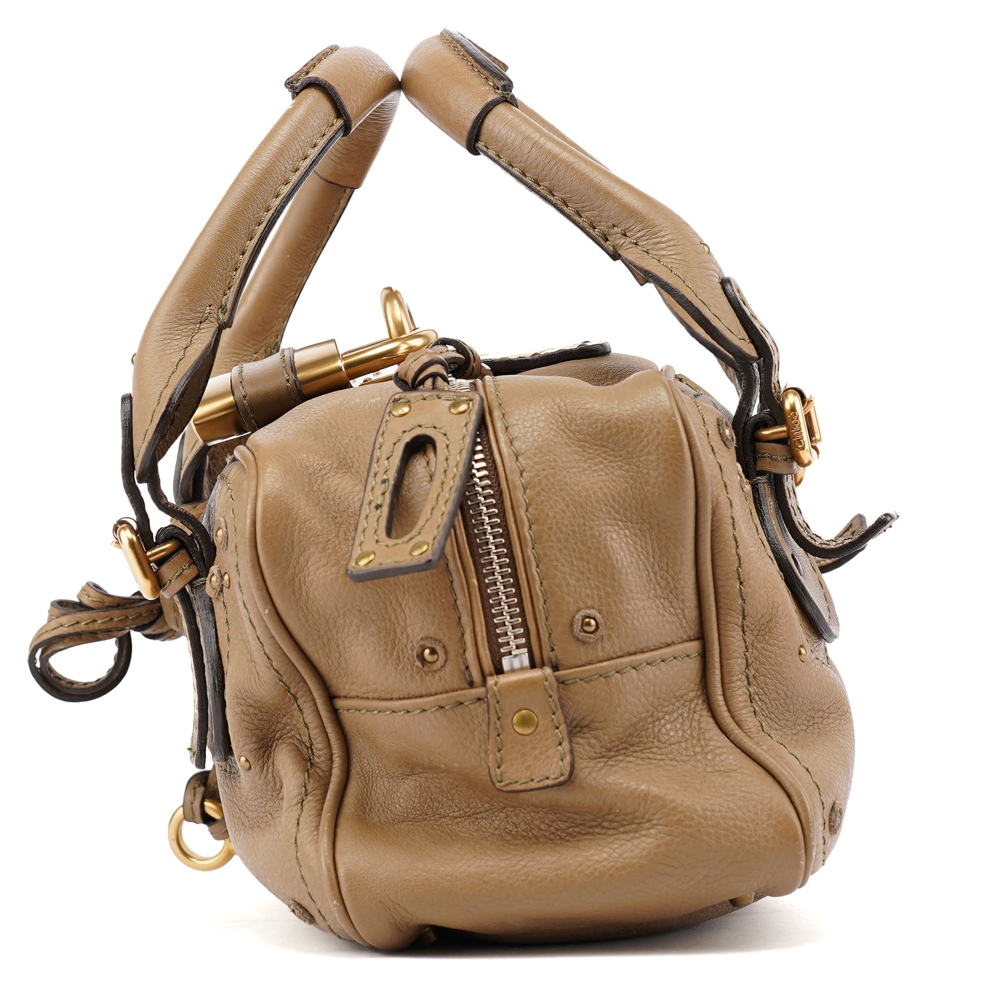 Beige Leather Paddington Shoulder Bag