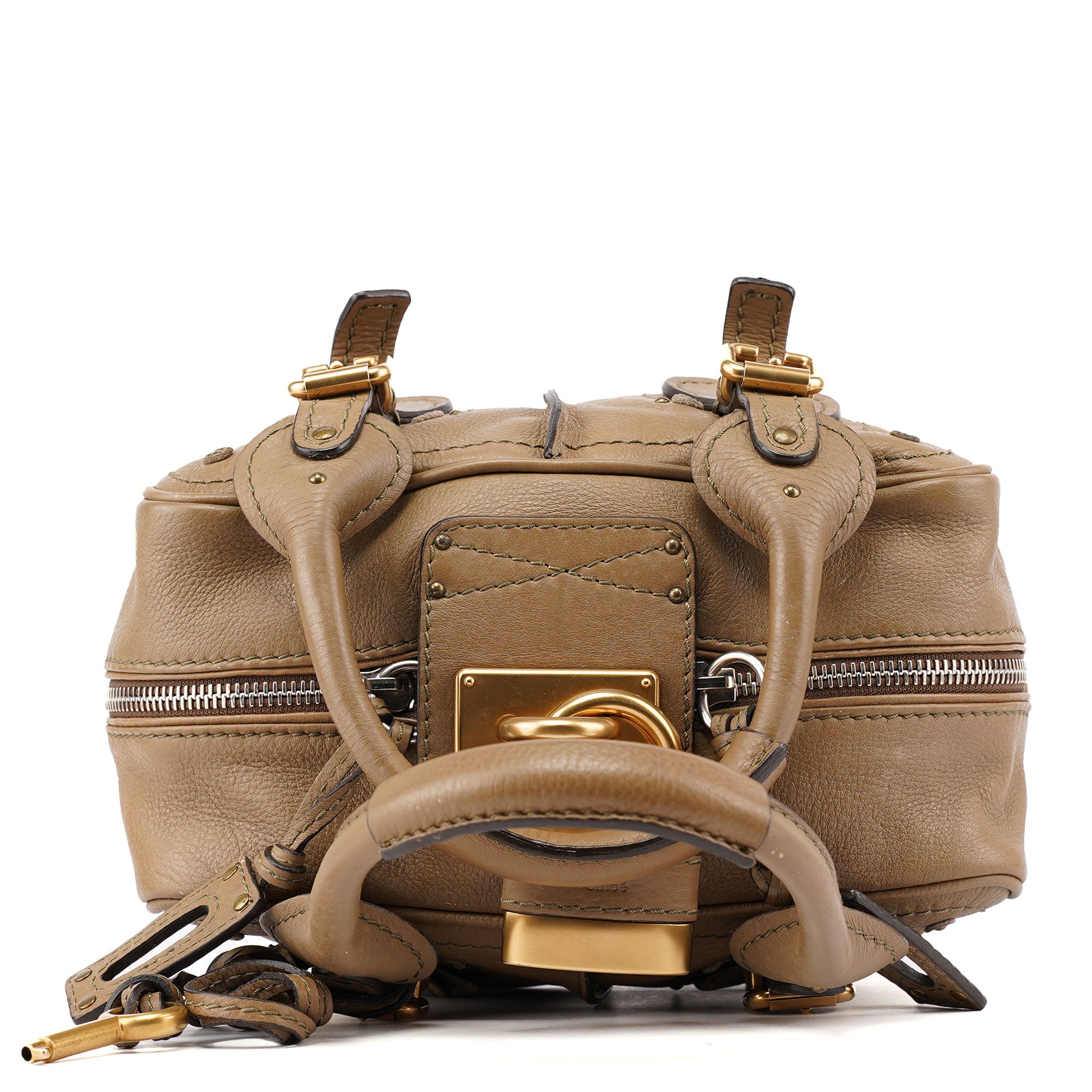 Beige Leather Paddington Shoulder Bag