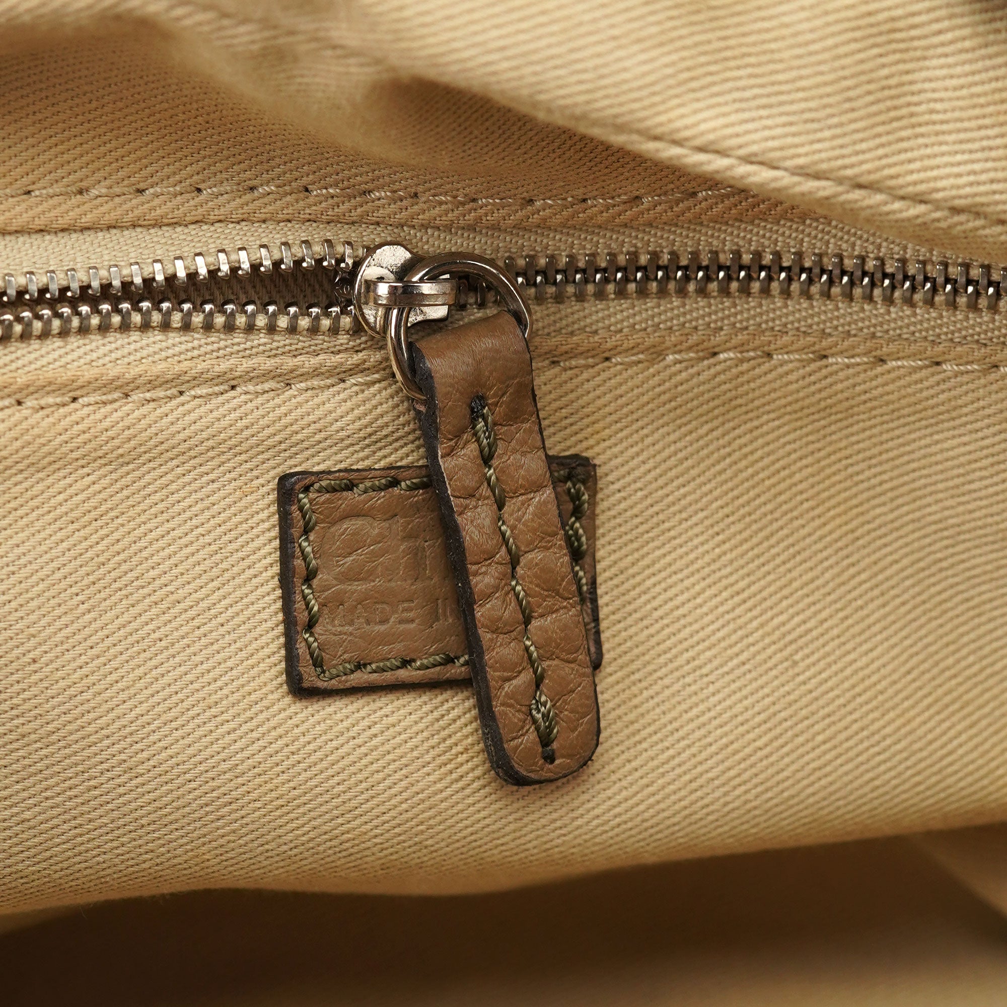 Beige Leather Paddington Shoulder Bag