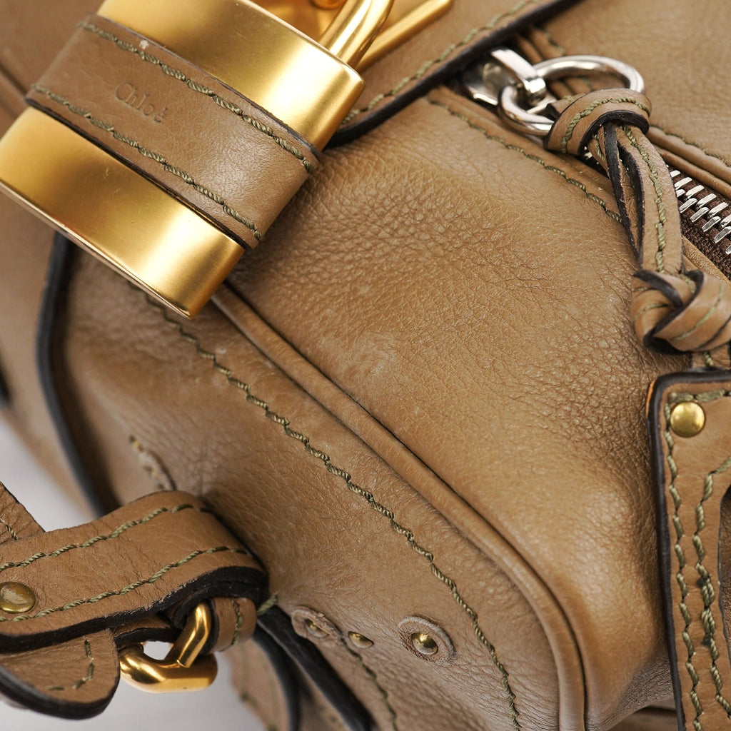 Beige Leather Paddington Shoulder Bag