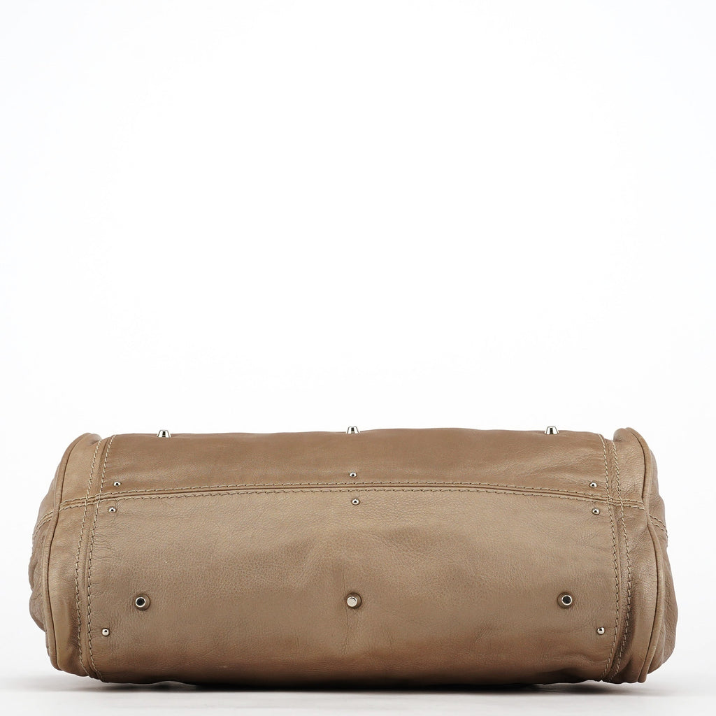 Greige Leather Paddington Shoulder Bag