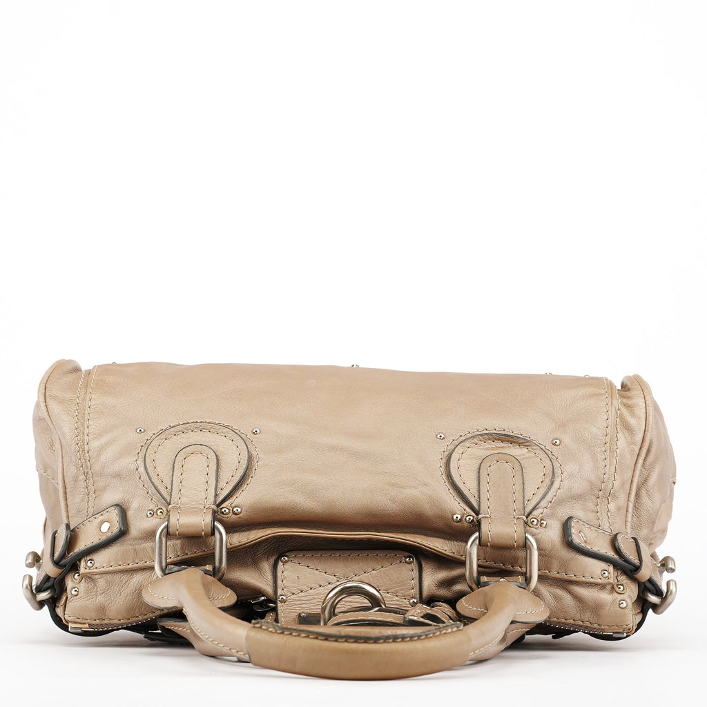 Greige Leather Paddington Shoulder Bag