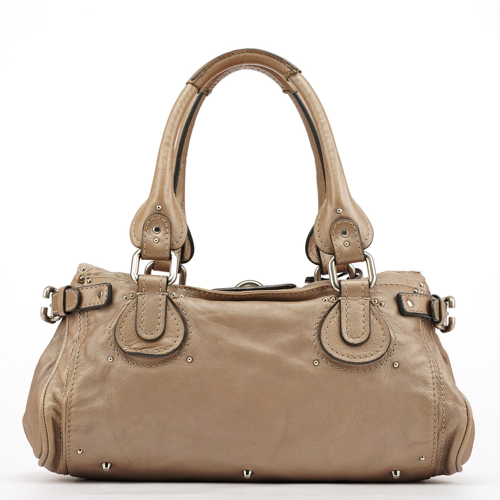 Greige Leather Paddington Shoulder Bag