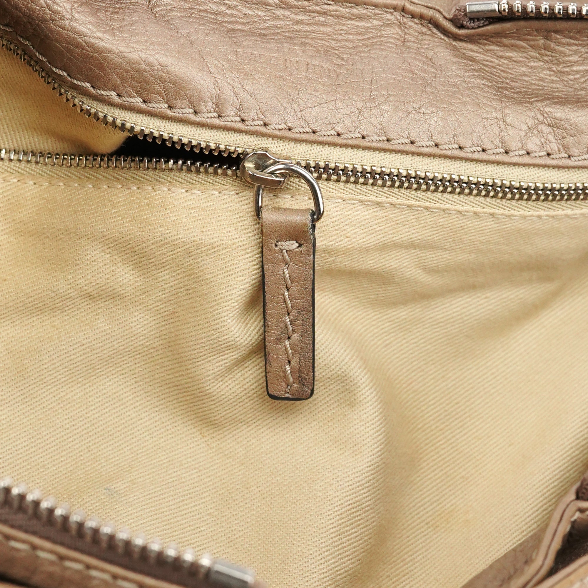 Greige Leather Paddington Shoulder Bag