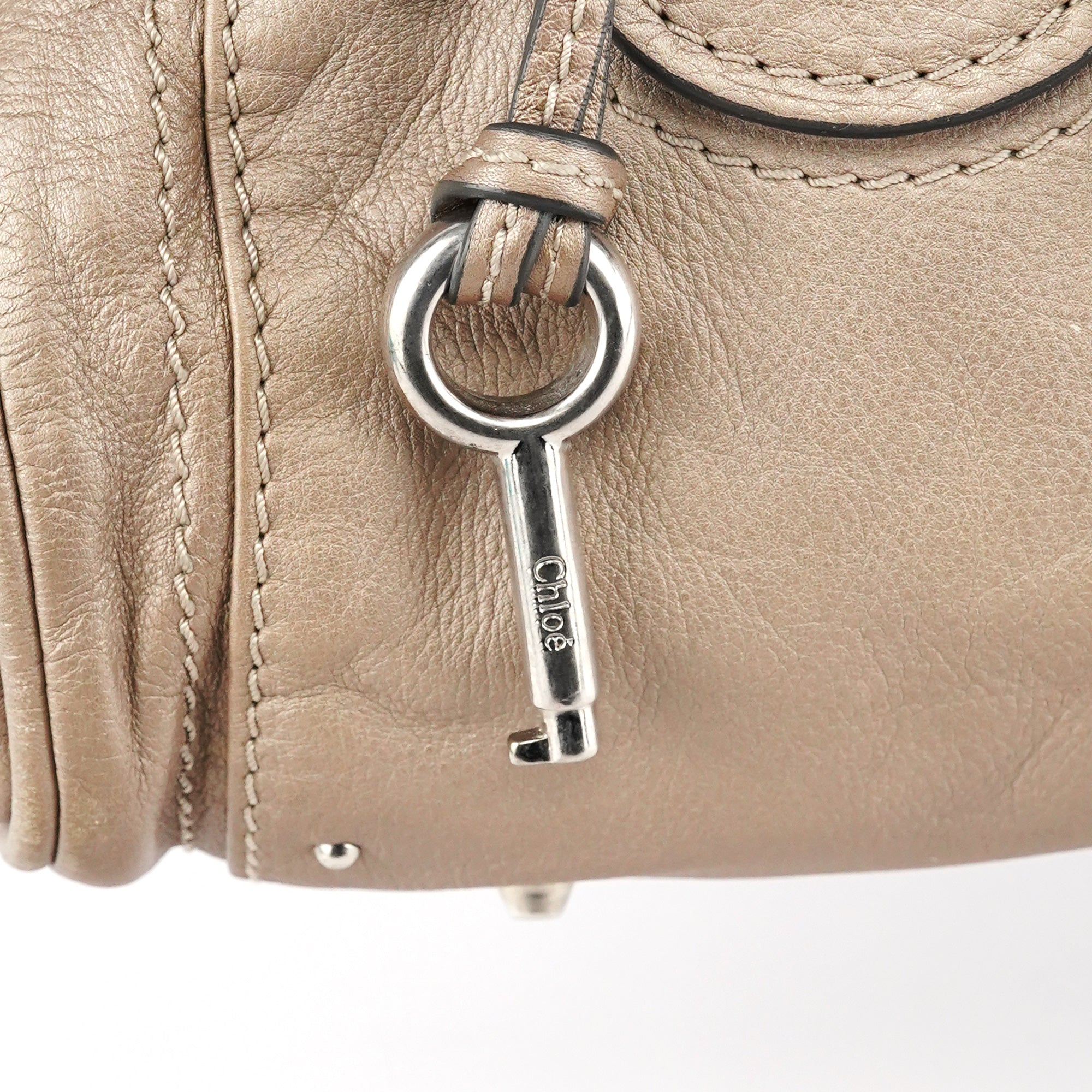 Greige Leather Paddington Shoulder Bag