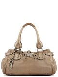 Greige Leather Paddington Shoulder Bag