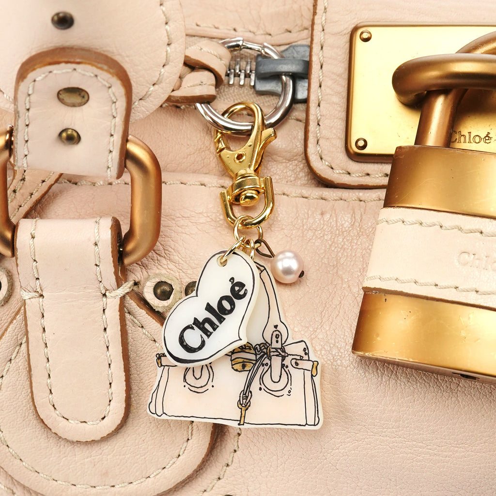 Beige Leather Paddington Top Handle Bag