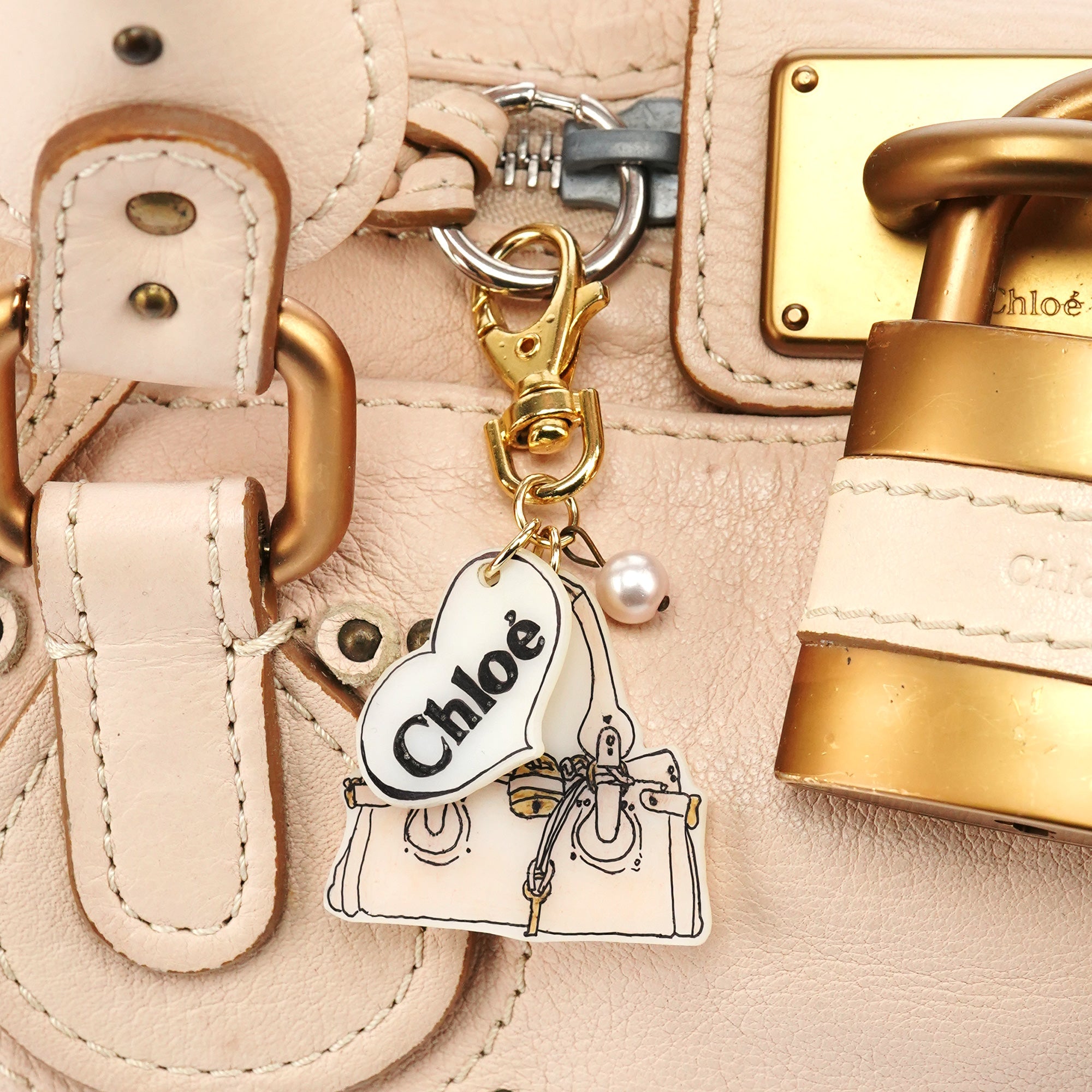 Beige Leather Paddington Top Handle Bag