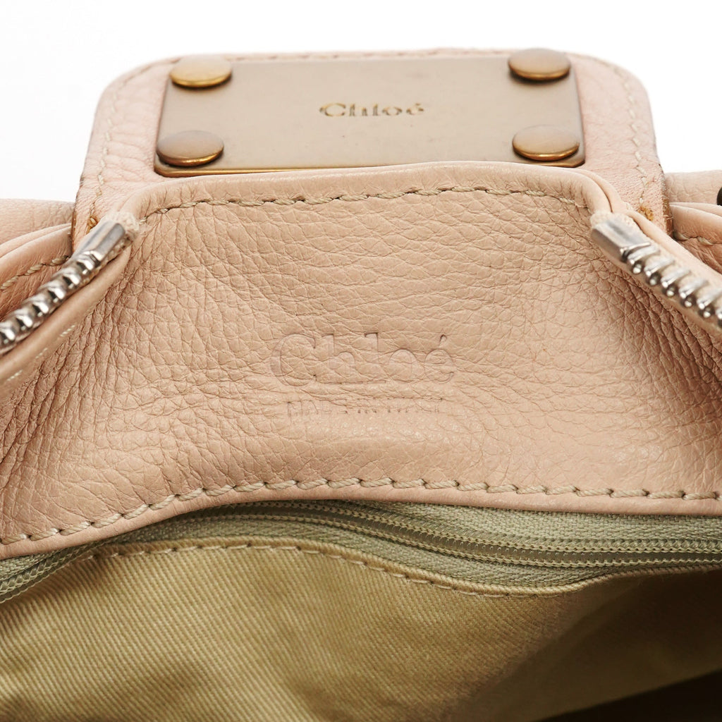 Beige Leather Paddington Top Handle Bag