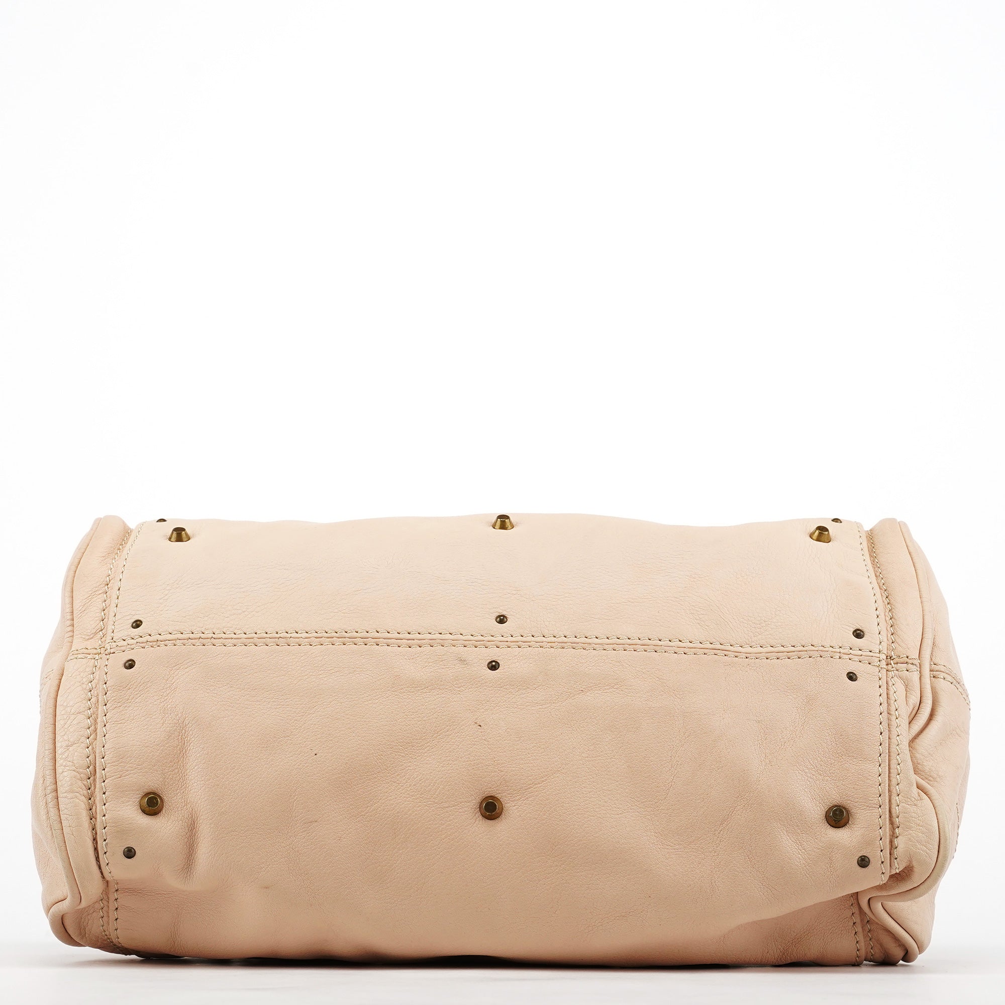 Beige Leather Paddington Top Handle Bag