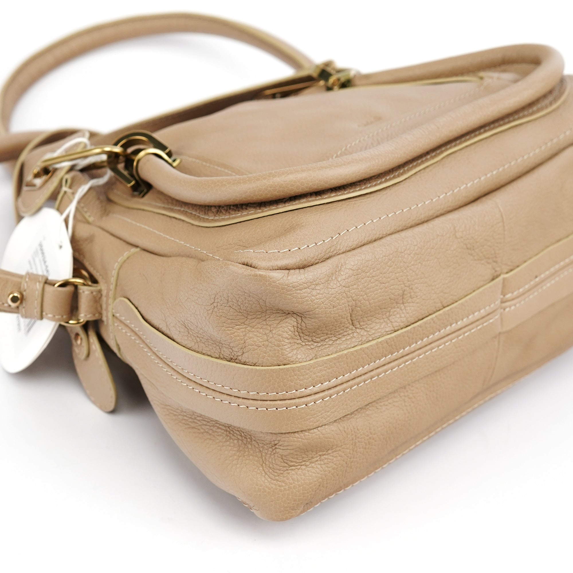 Beige Leather Paraty 2-Way Bag