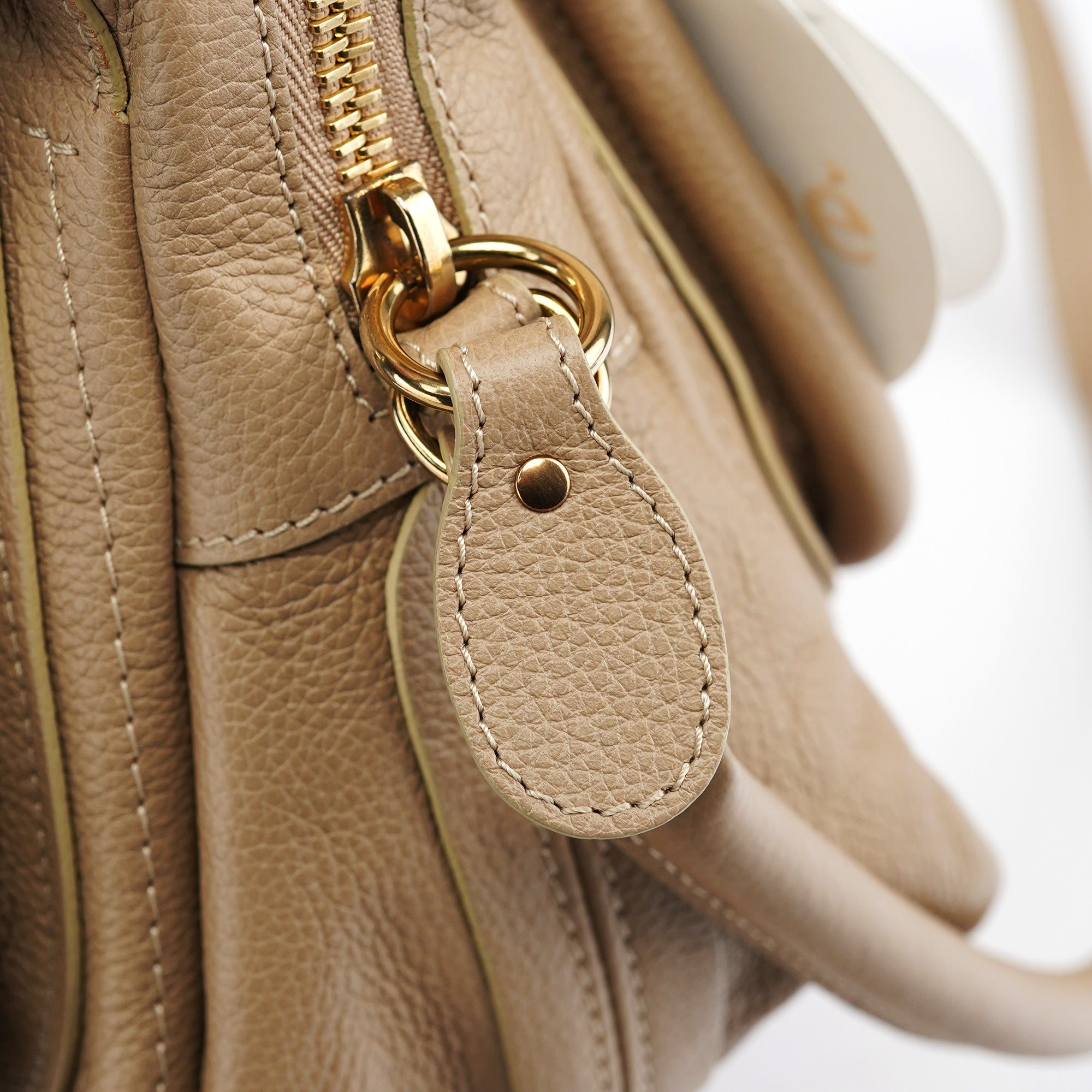 Beige Leather Paraty 2-Way Bag