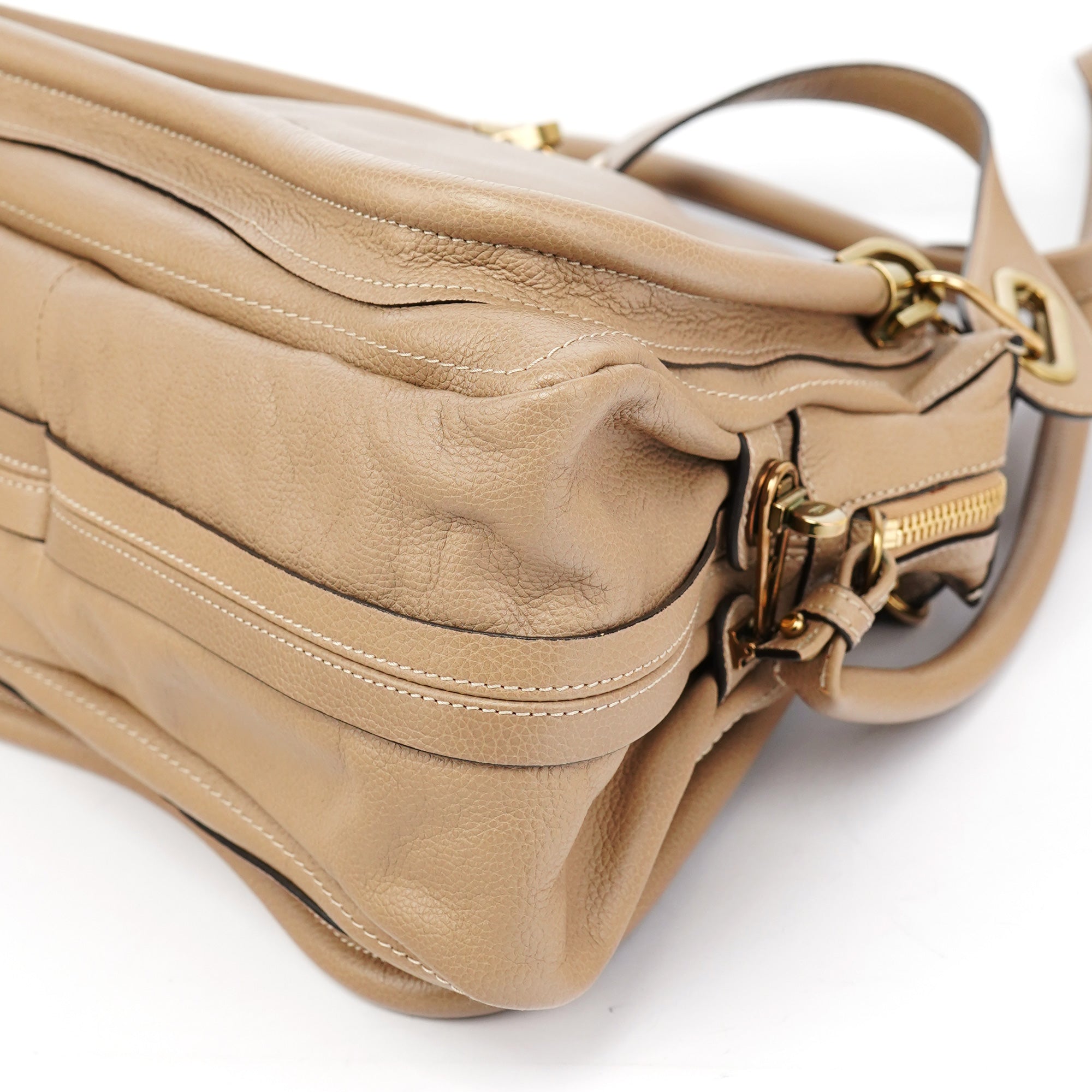 Beige Leather Paraty 2-Way Bag