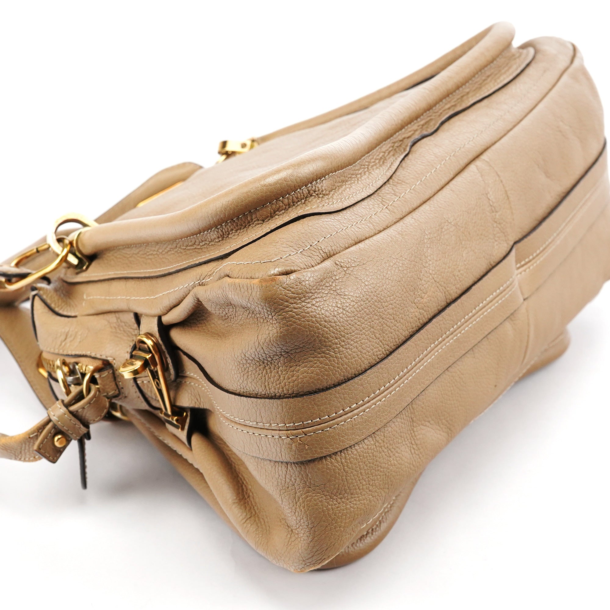 Beige Leather Paraty 2-Way Bag