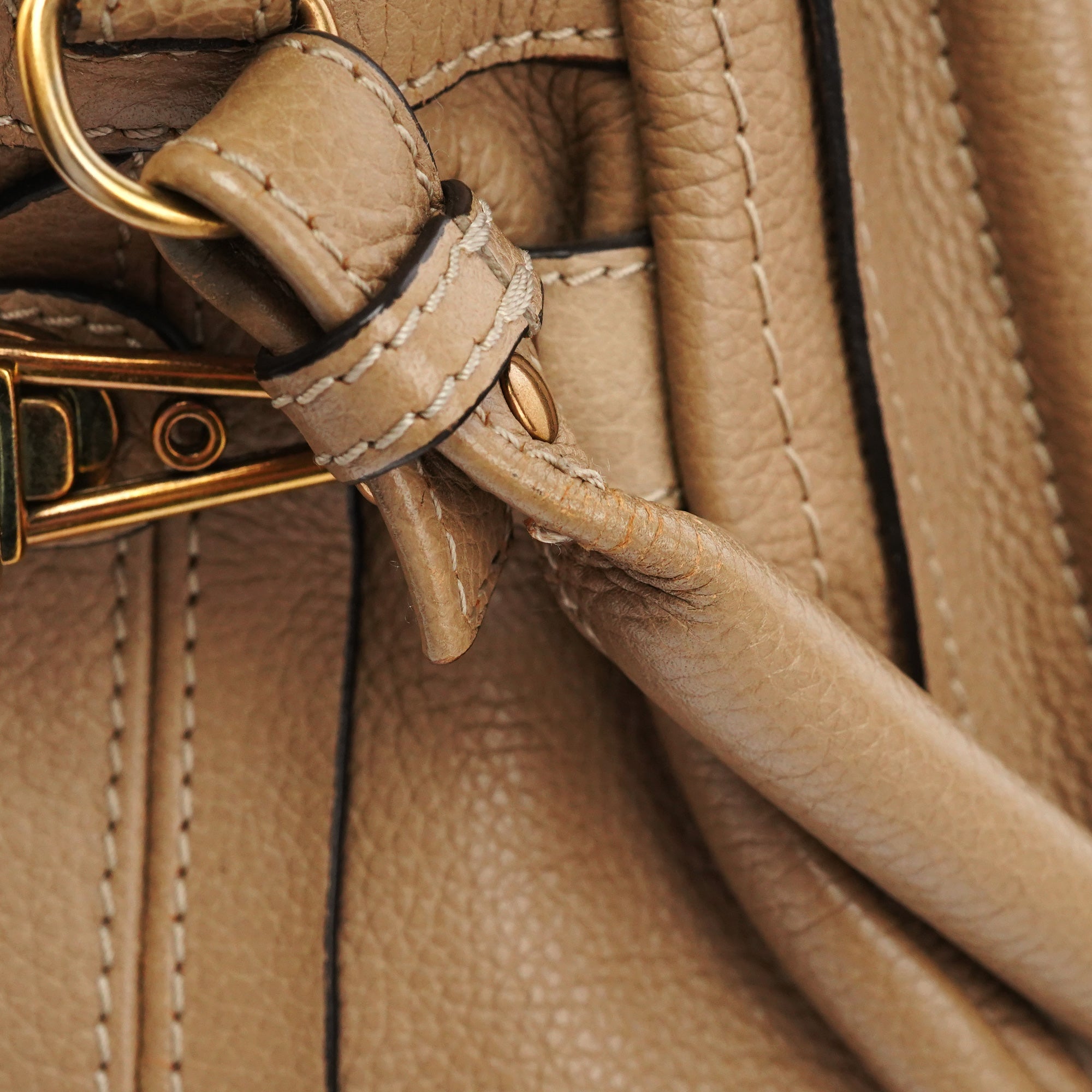 Beige Leather Paraty 2-Way Bag