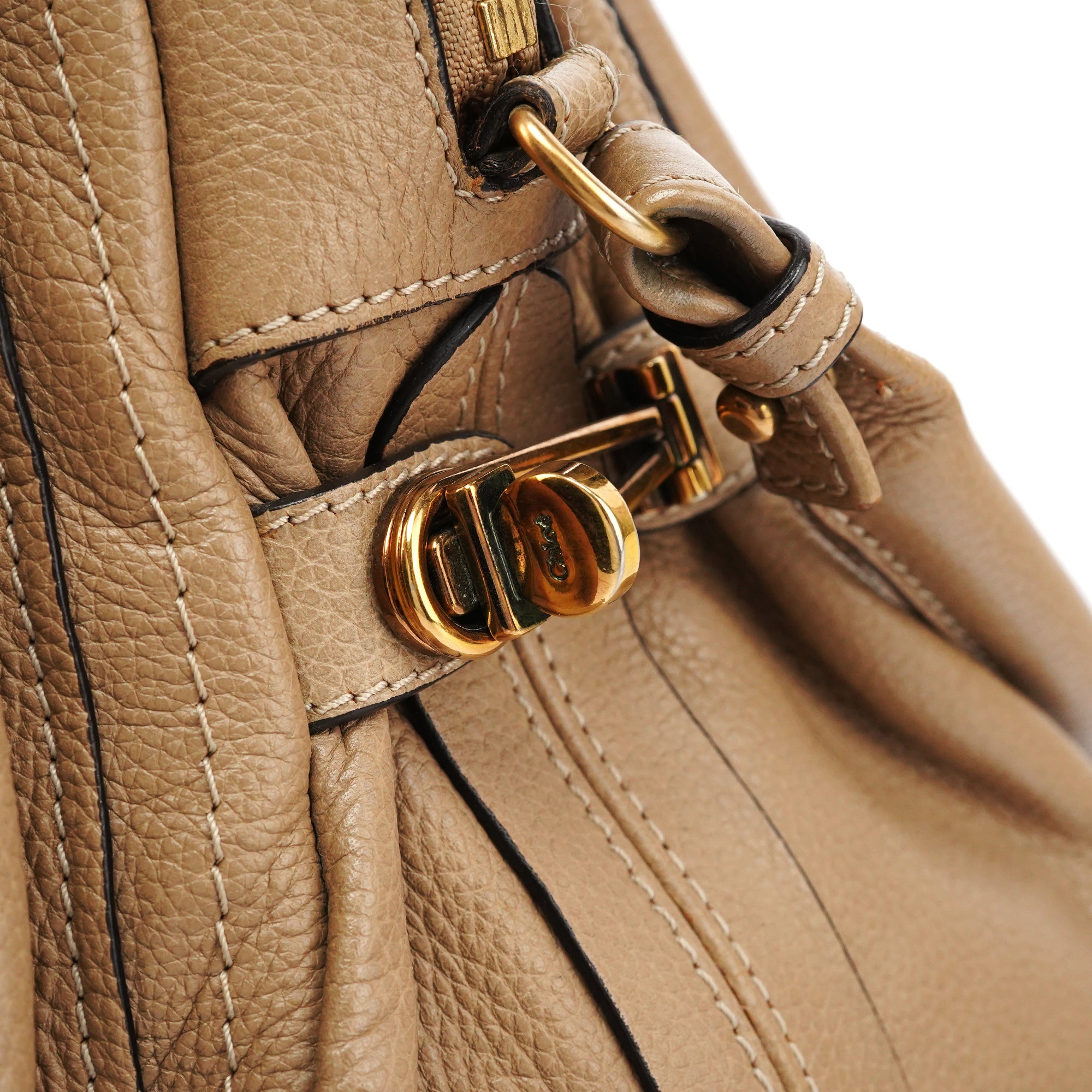 Beige Leather Paraty 2-Way Bag