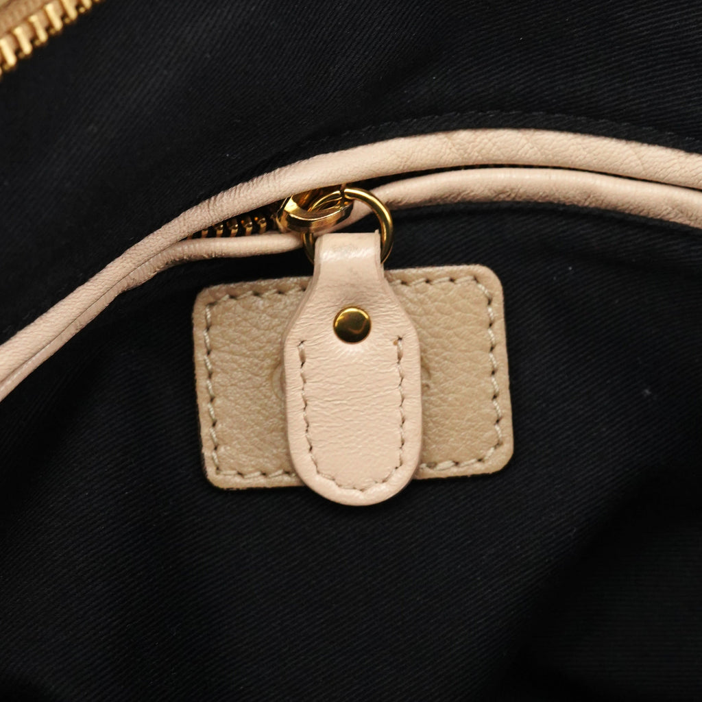 Beige Leather Paraty 2-Way Bag