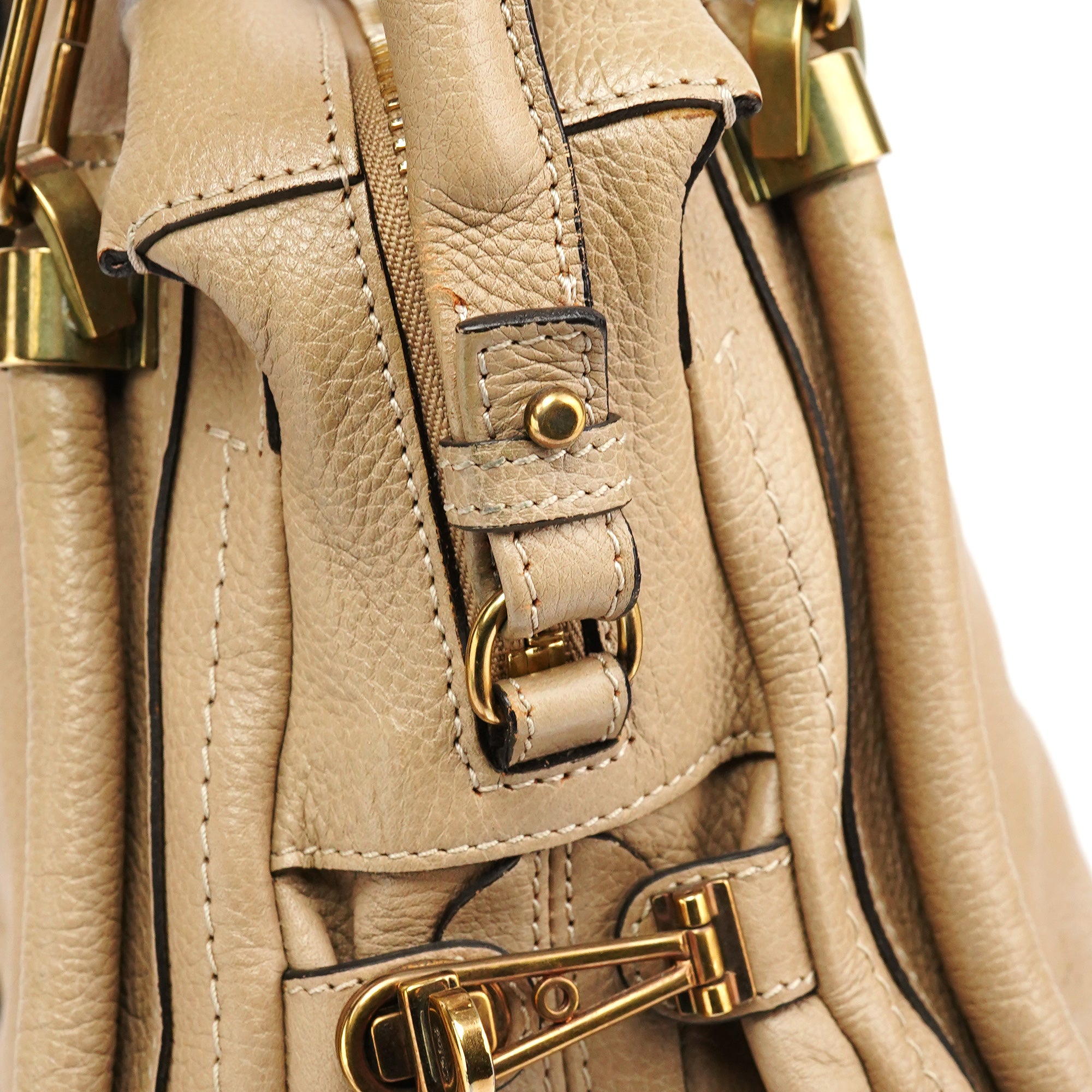 Beige Leather Paraty 2-Way Bag