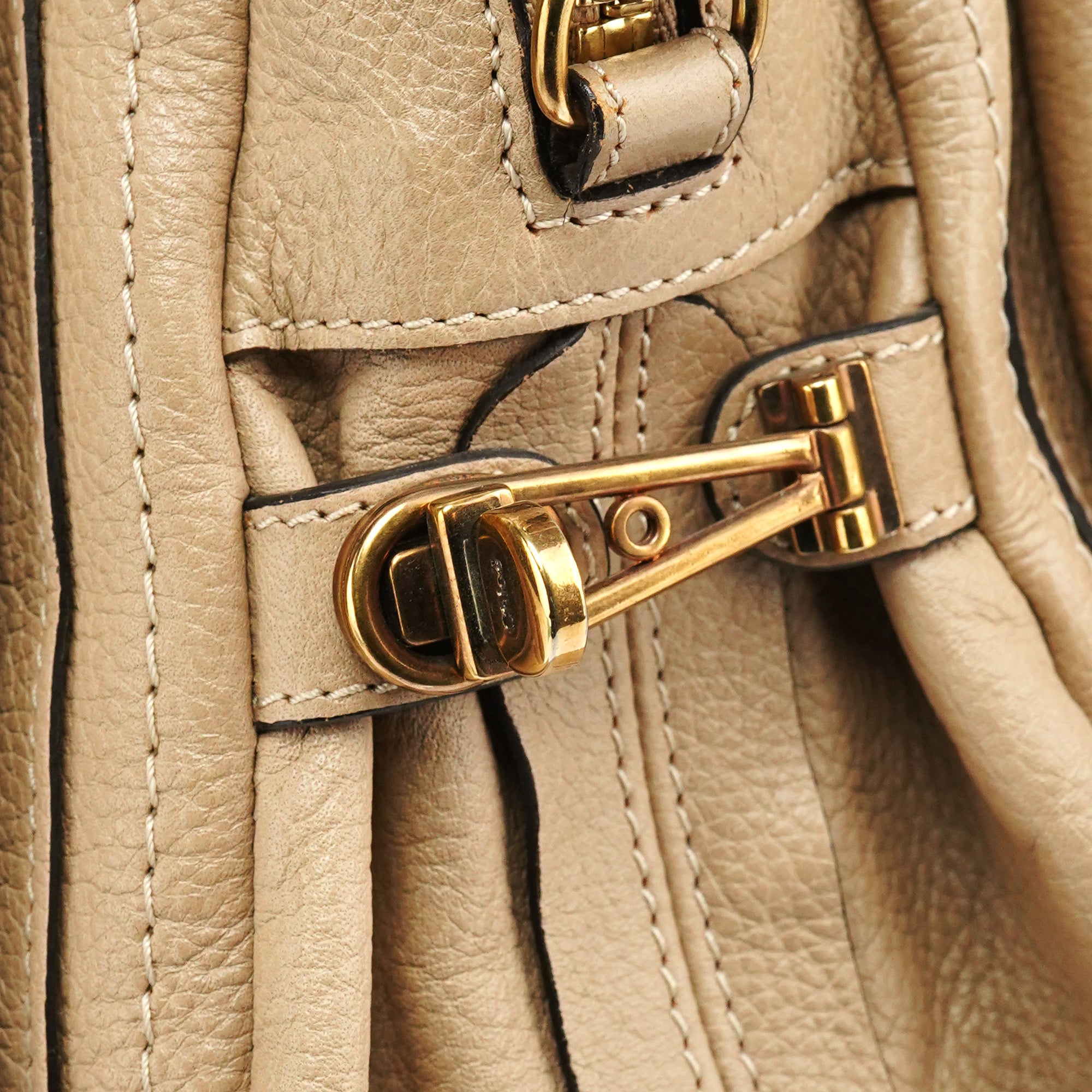 Beige Leather Paraty 2-Way Bag
