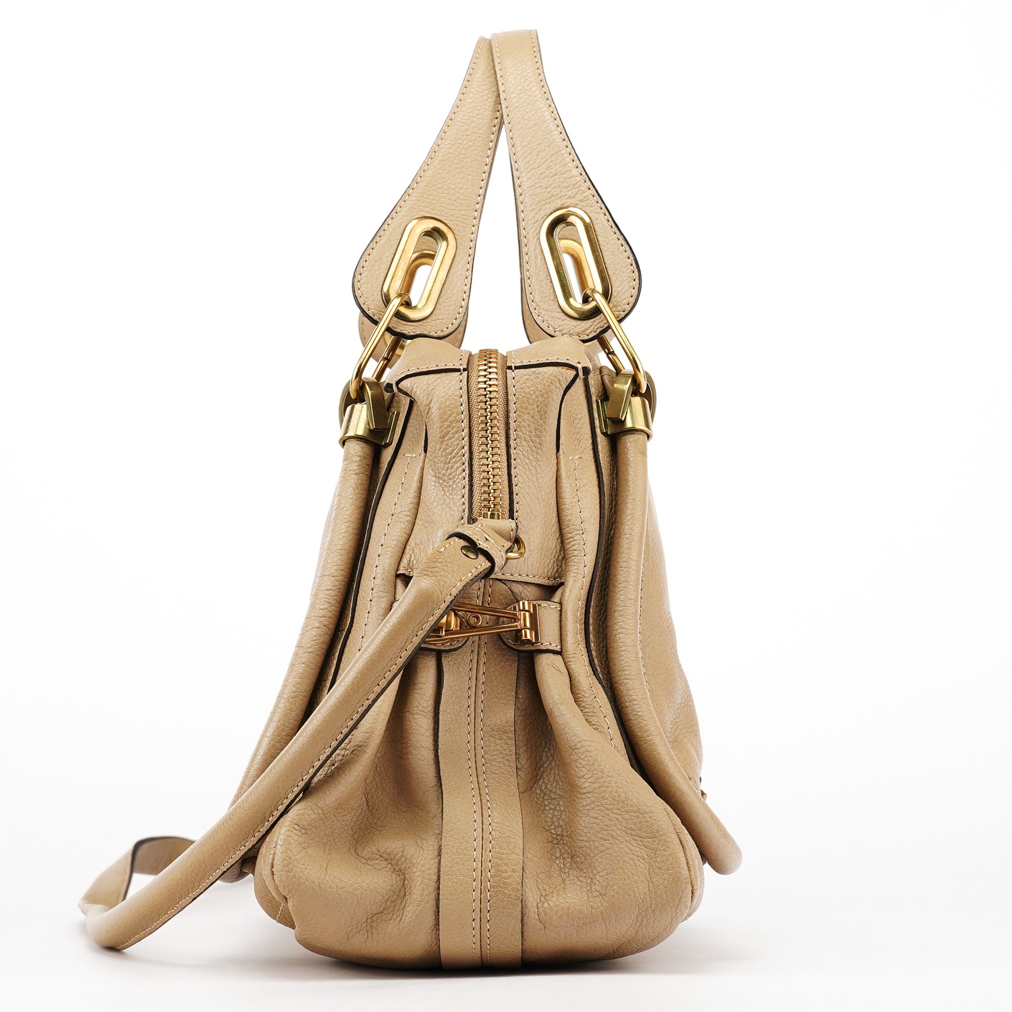 Beige Leather Paraty 2-Way Bag