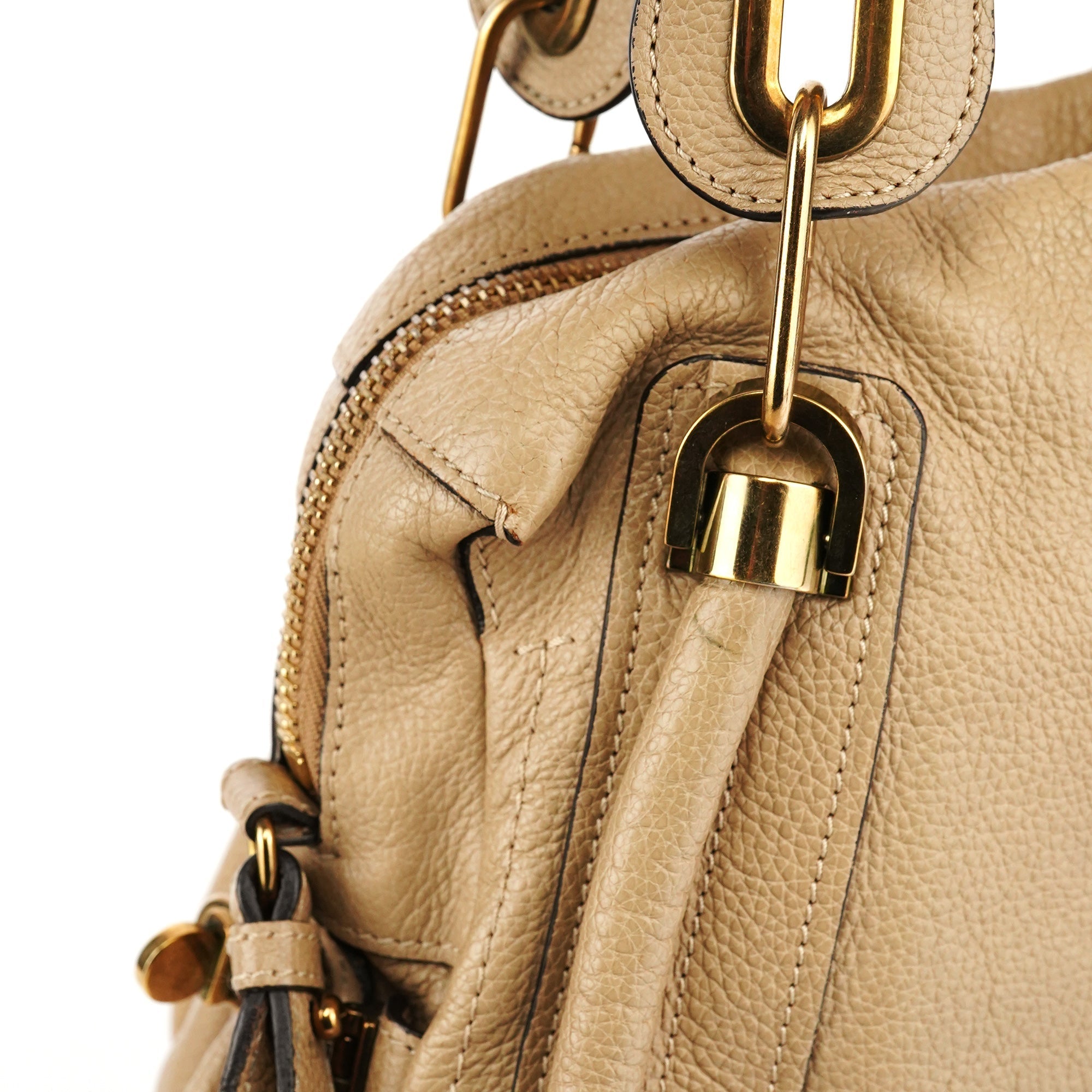 Beige Leather Paraty 2-Way Bag