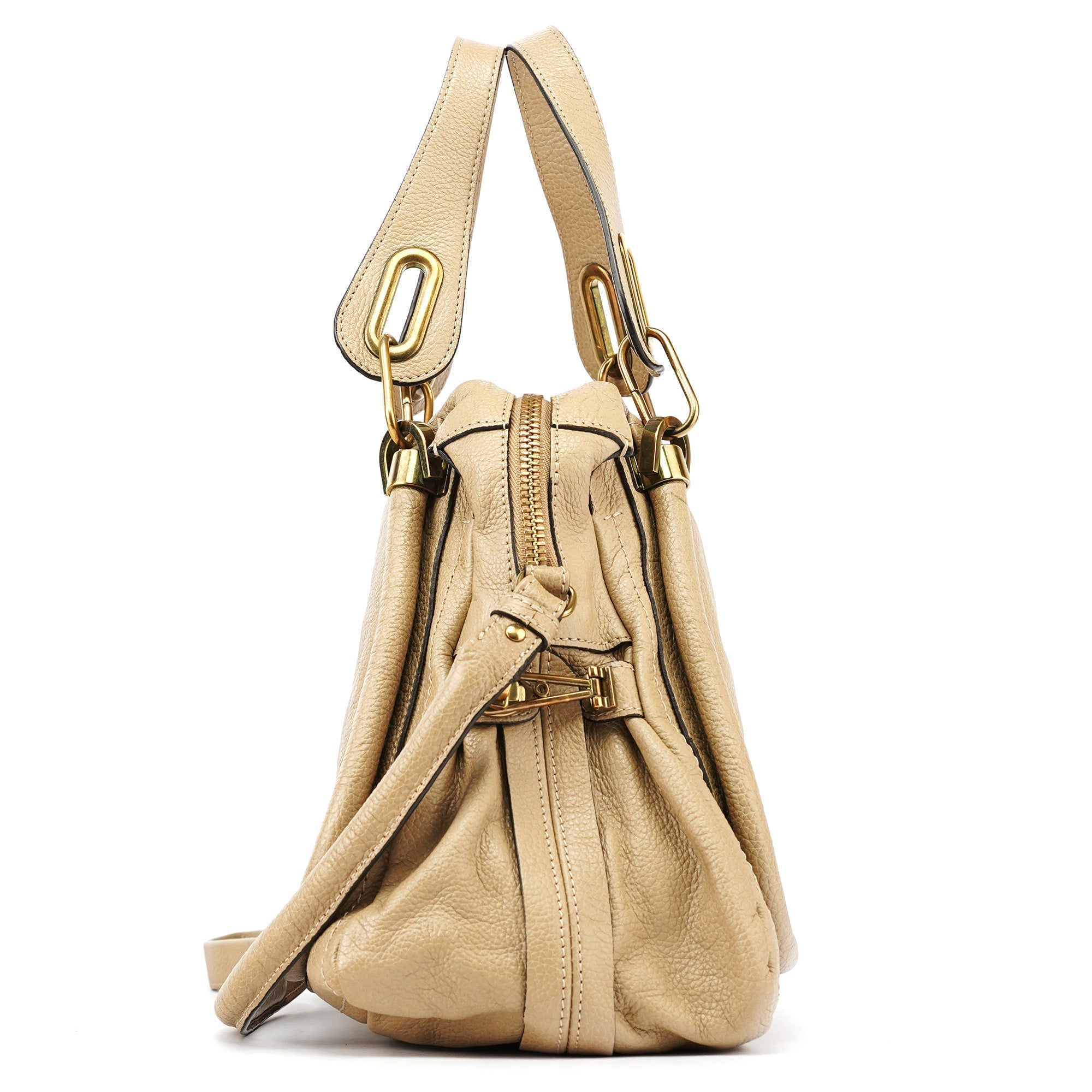 Beige Leather Paraty 2-Way Bag