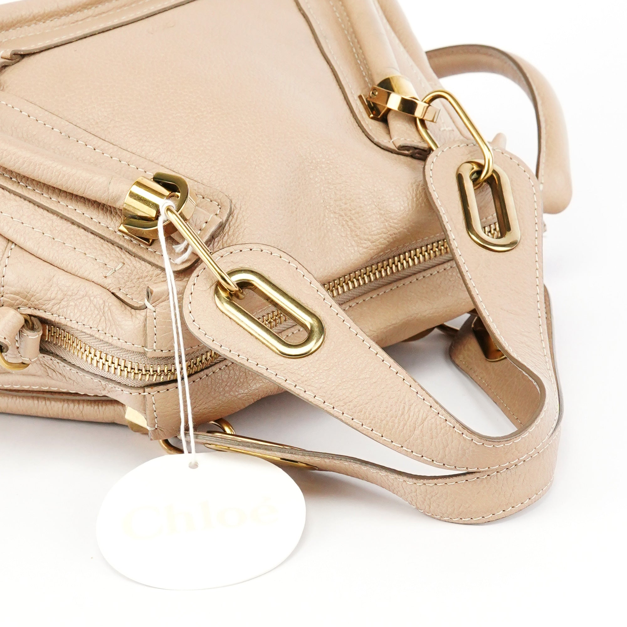 Beige Leather Paraty 2-Way Bag