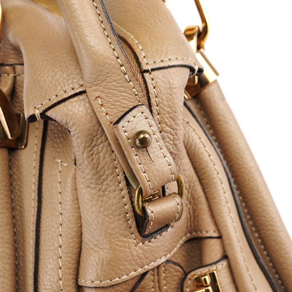 Beige Leather Paraty 2-Way Bag