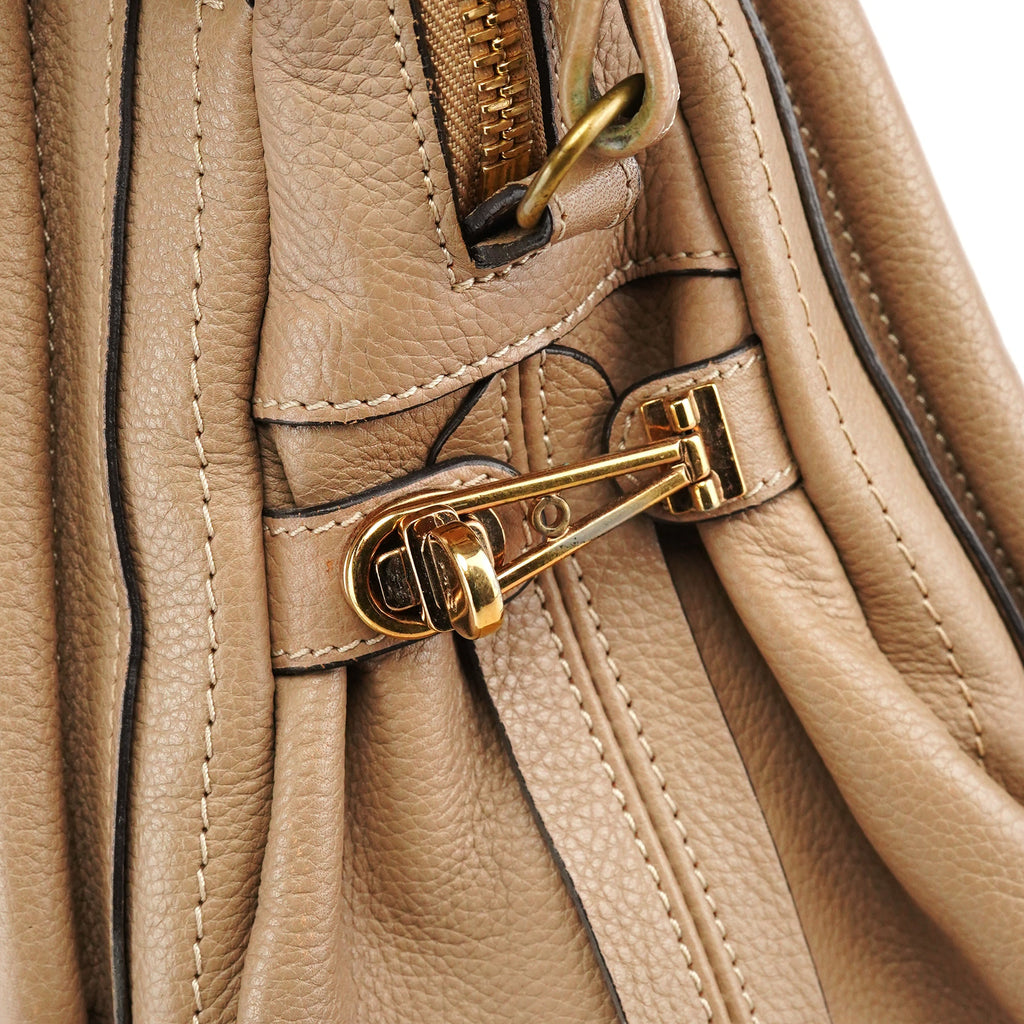 Beige Leather Paraty 2-Way Bag