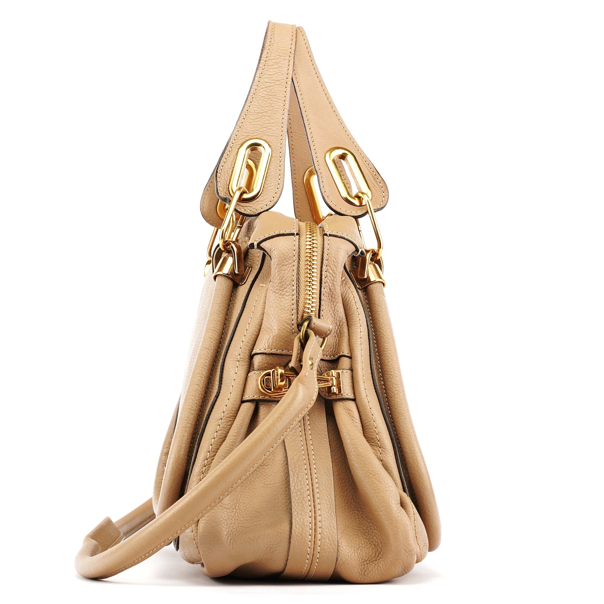 Beige Leather Paraty 2-Way Bag