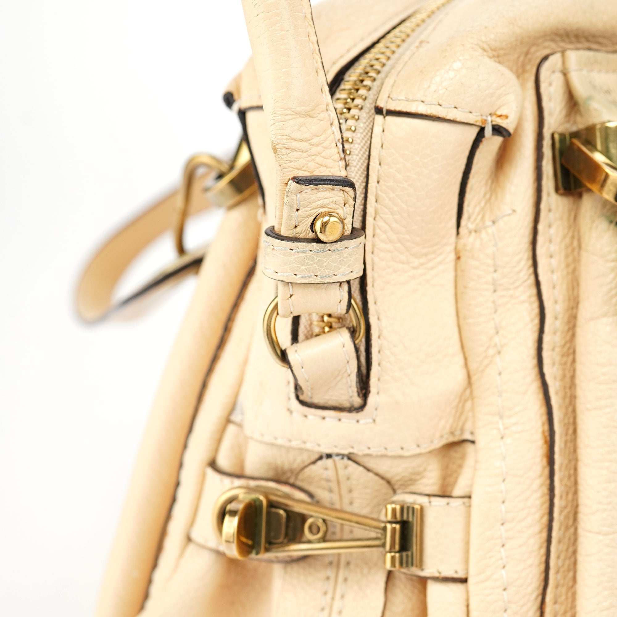Beige Leather Paraty 2-Way Shoulder Bag