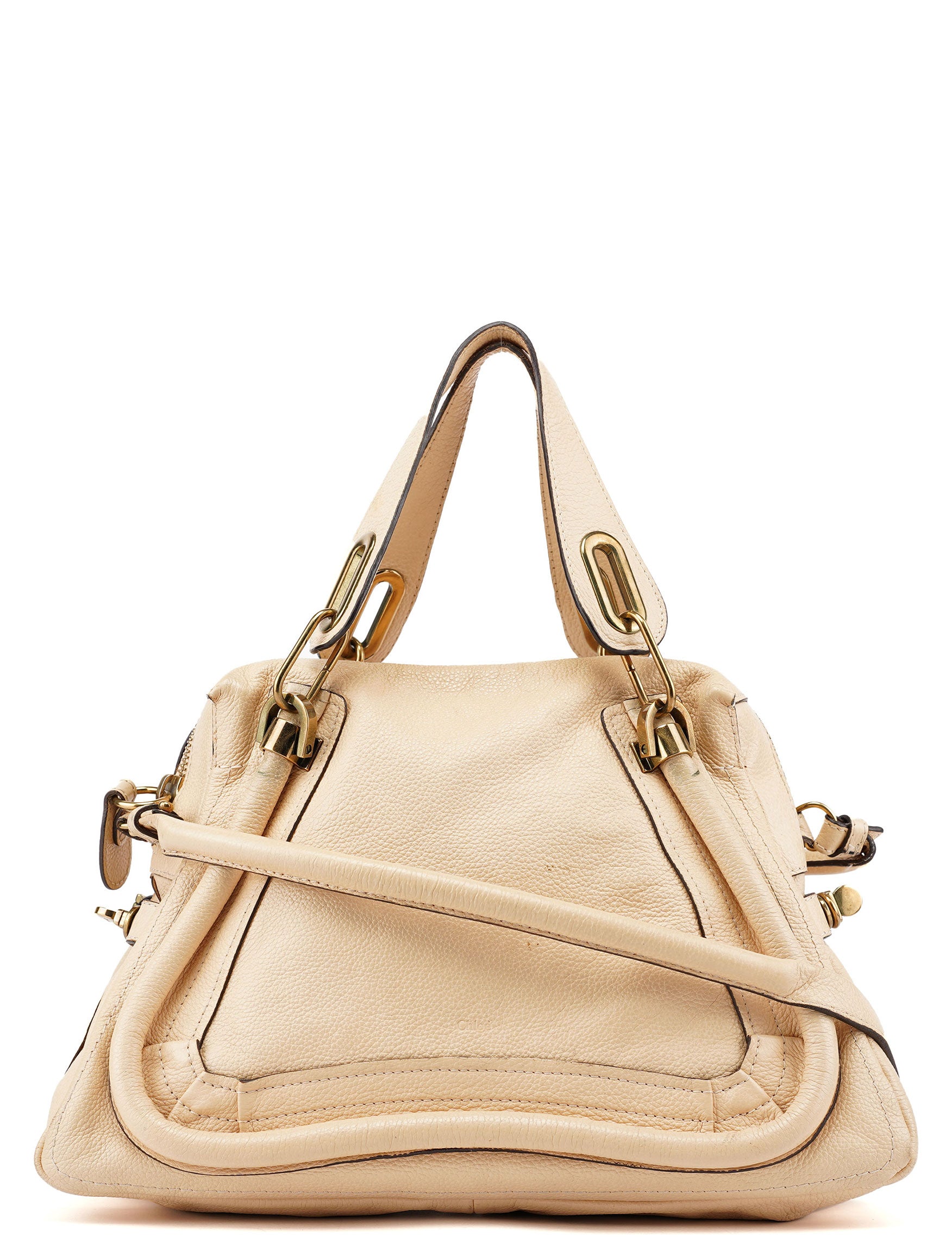 Beige Leather Paraty 2-Way Shoulder Bag