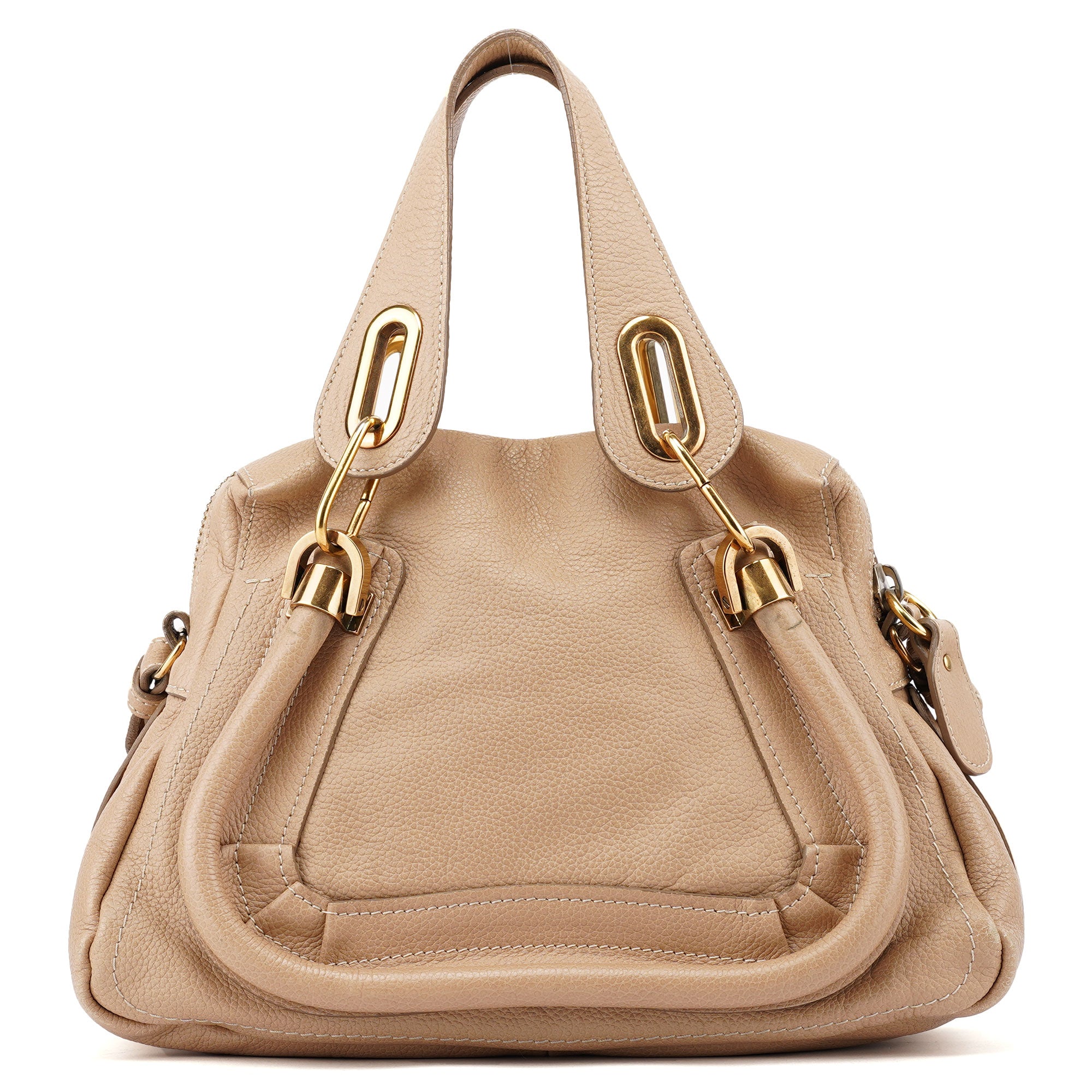 Beige Leather Paraty 2-Way Shoulder Bag