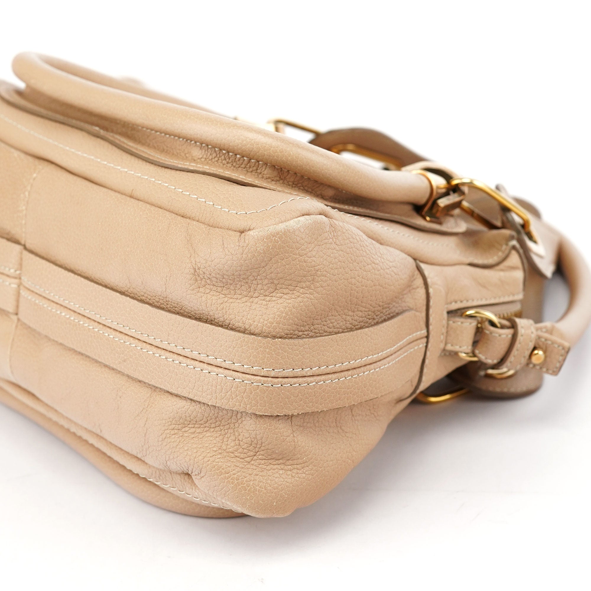Beige Leather Paraty 2-Way Shoulder Bag